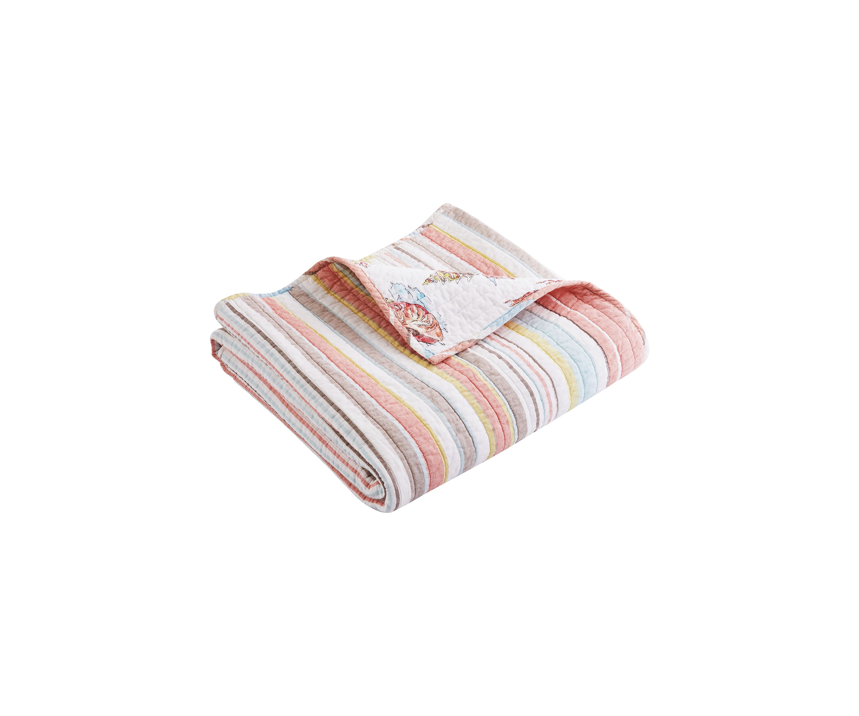 Coral Brighton Quilted Throw