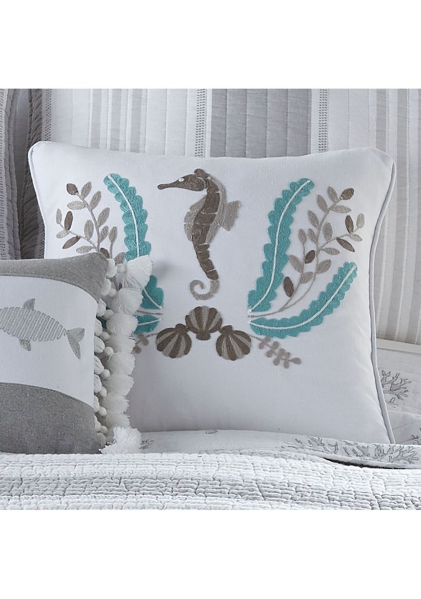 Nantucket 18in Seahorse Pillow