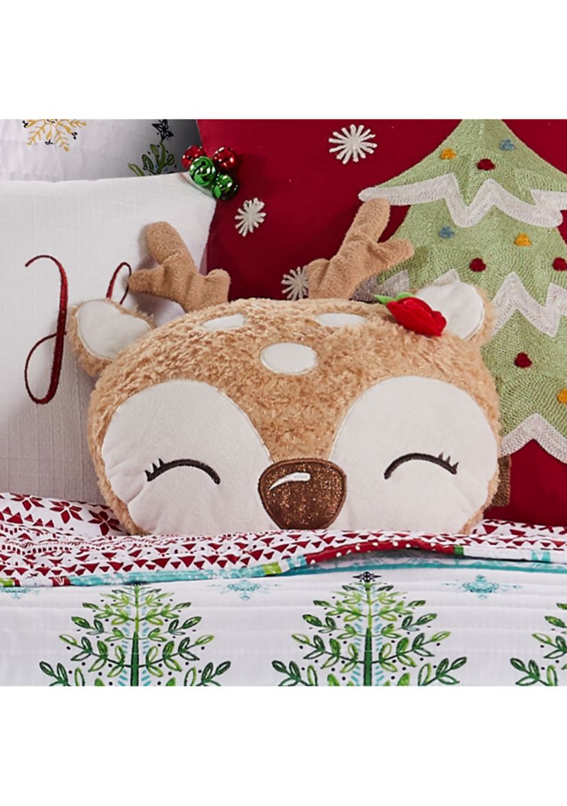 Comet & Cupid Figural Deer Pillow
