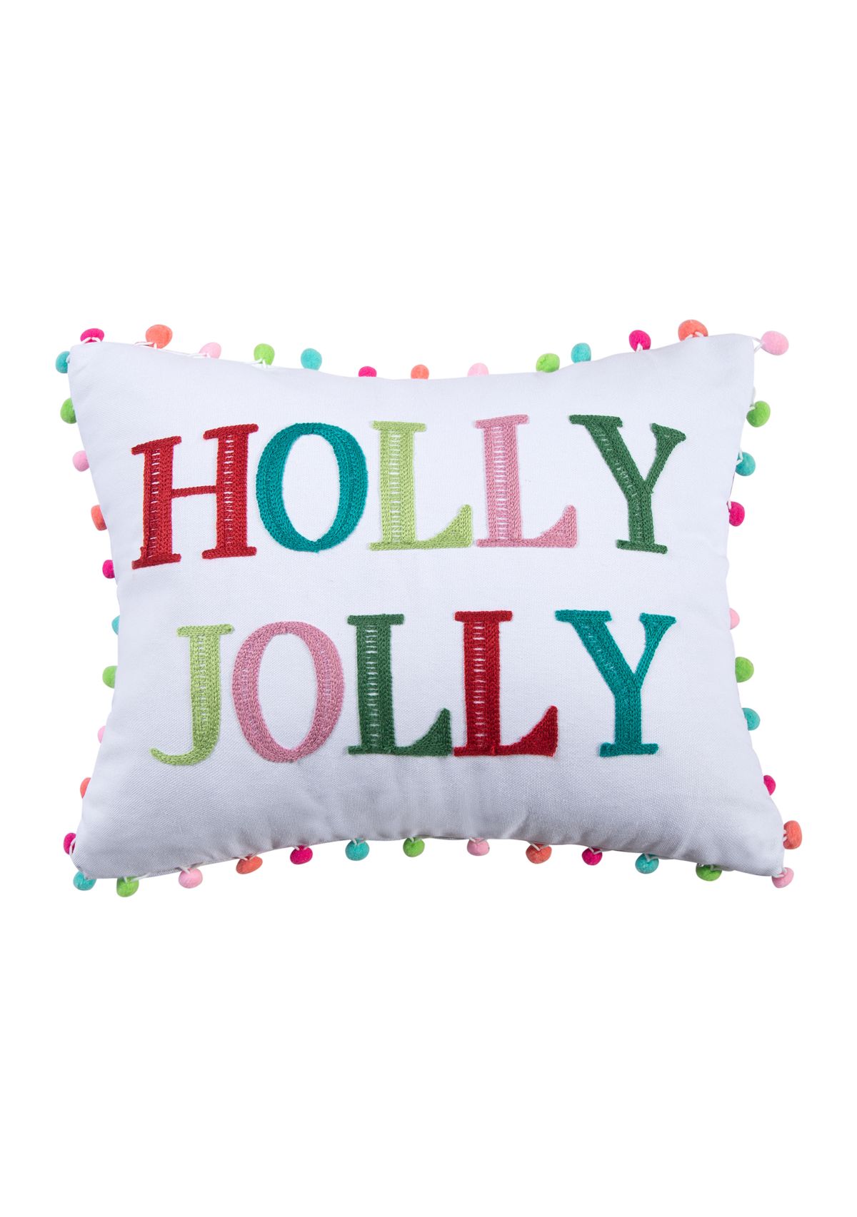 Holly Jolly Holly Jolly Pom Pillow