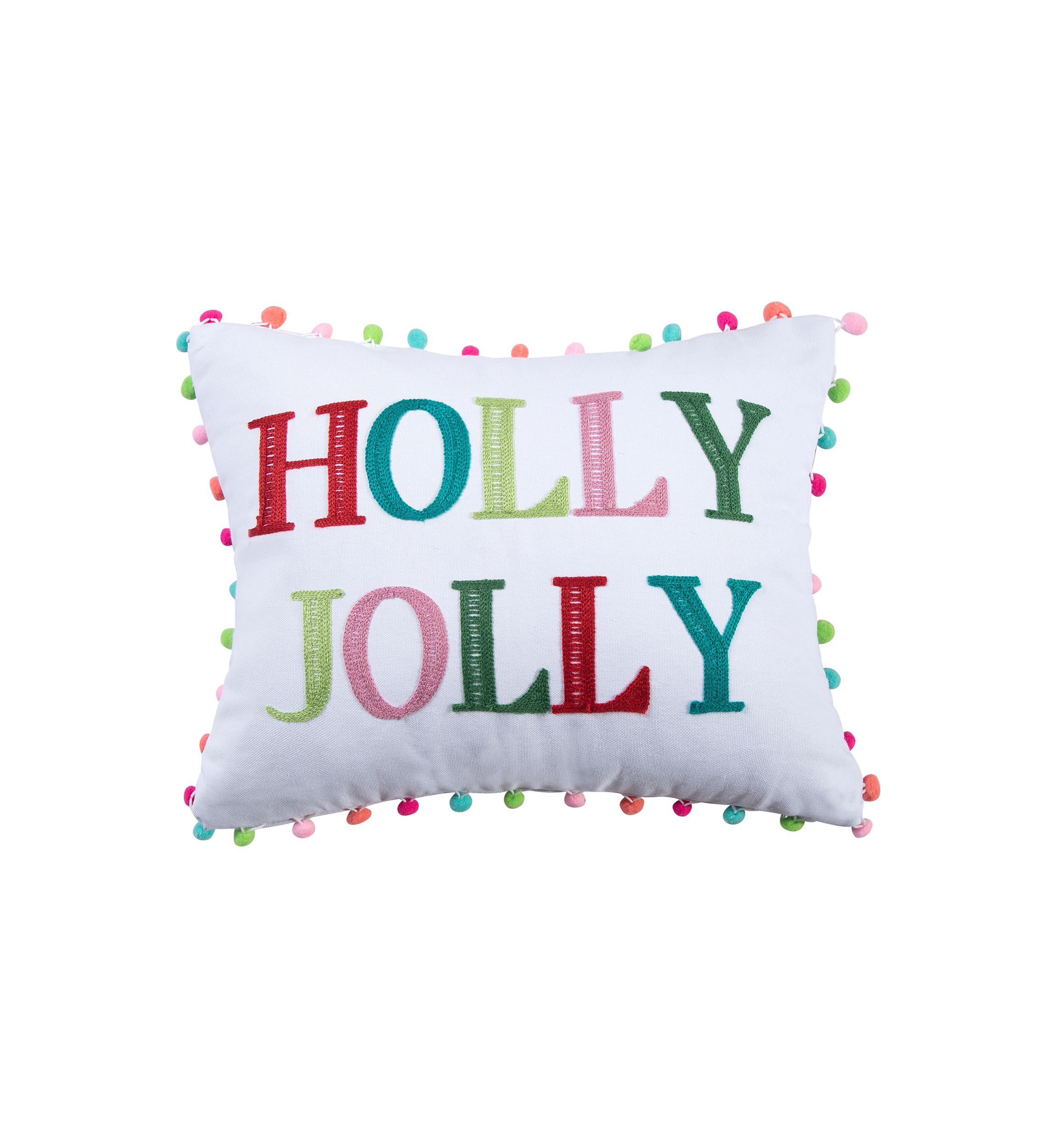 Holly Jolly Holly Jolly Pom Pillow