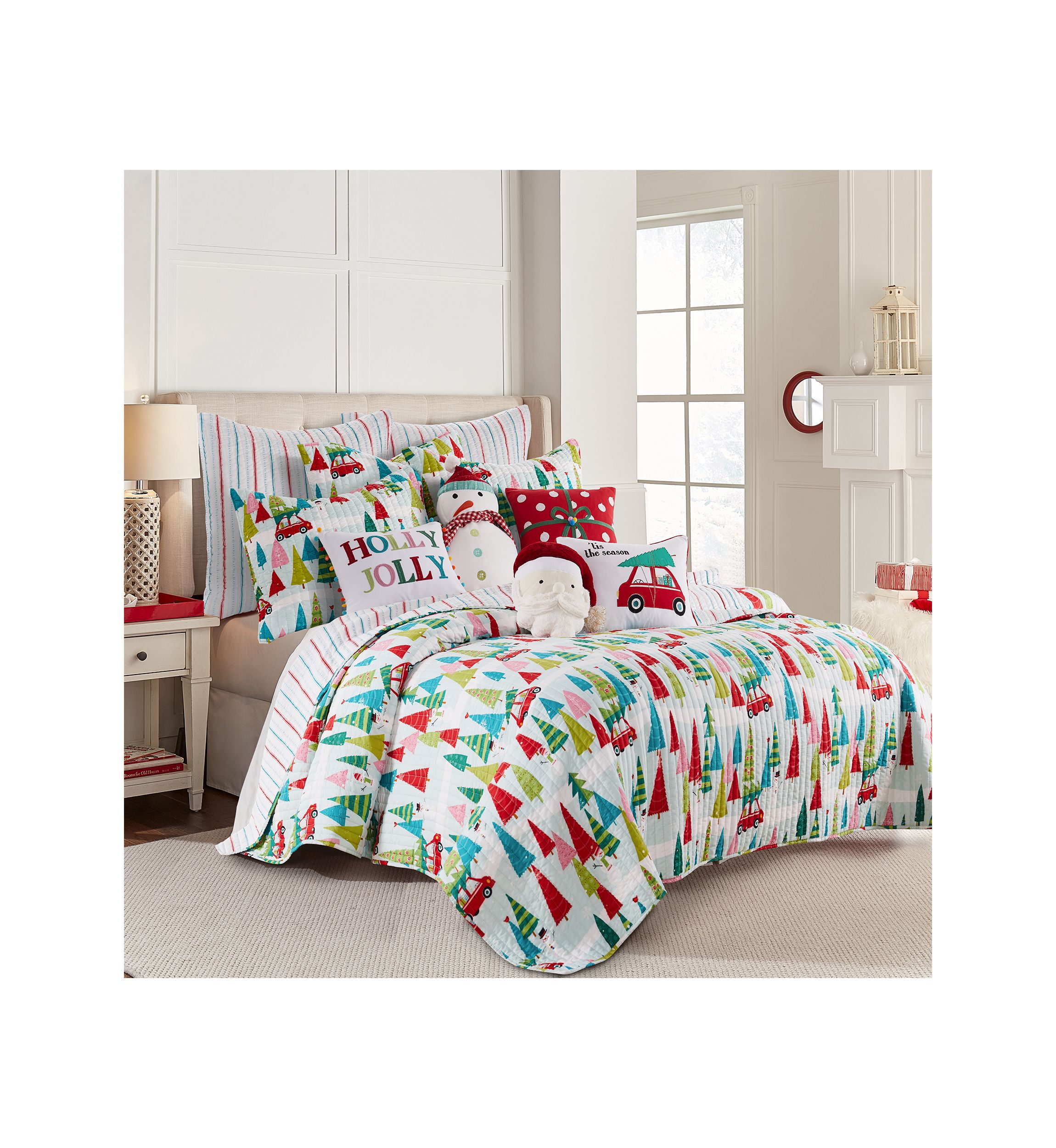 Holly Jolly Figural Snowman Pillow