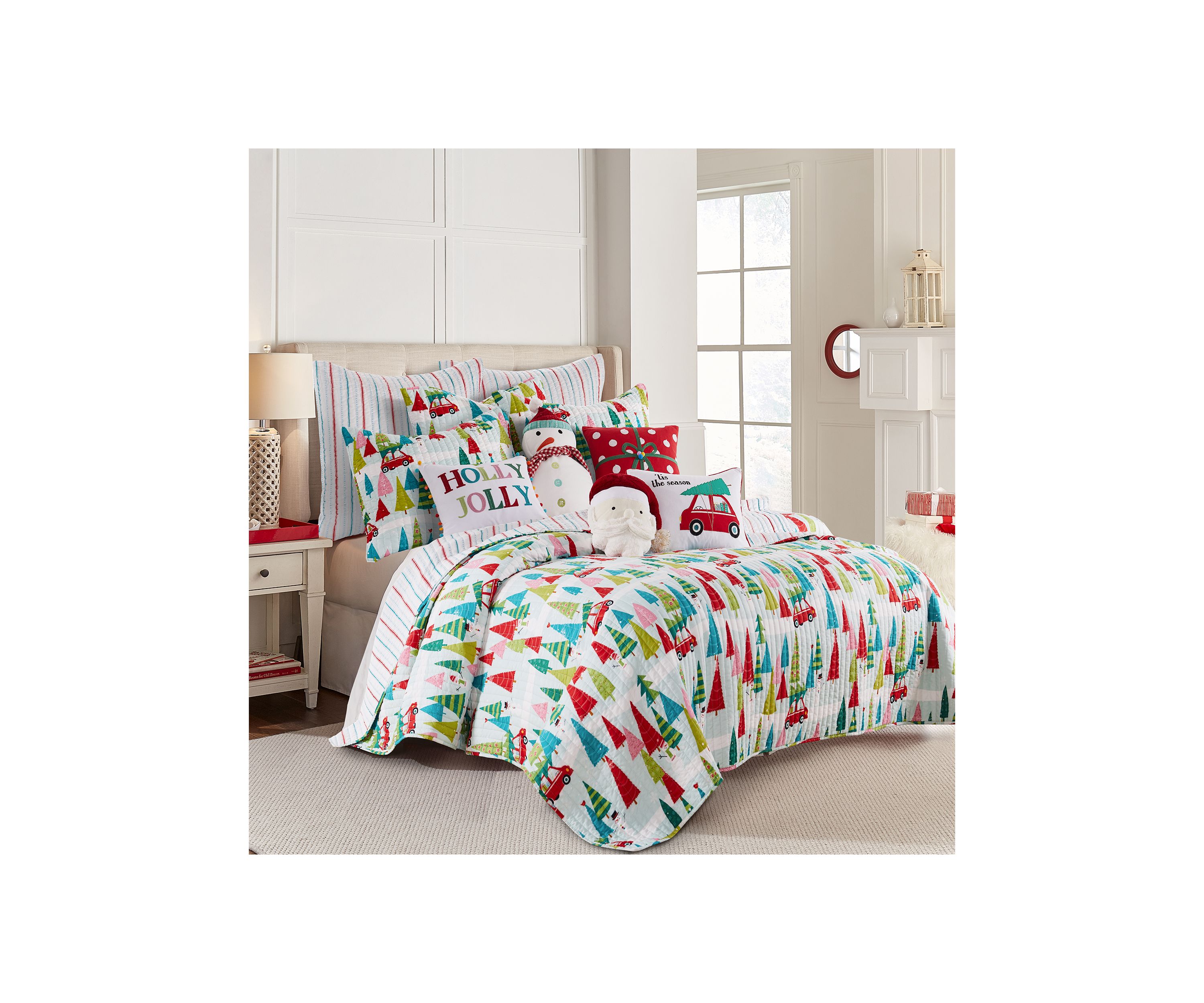 Holly Jolly Figural Snowman Pillow