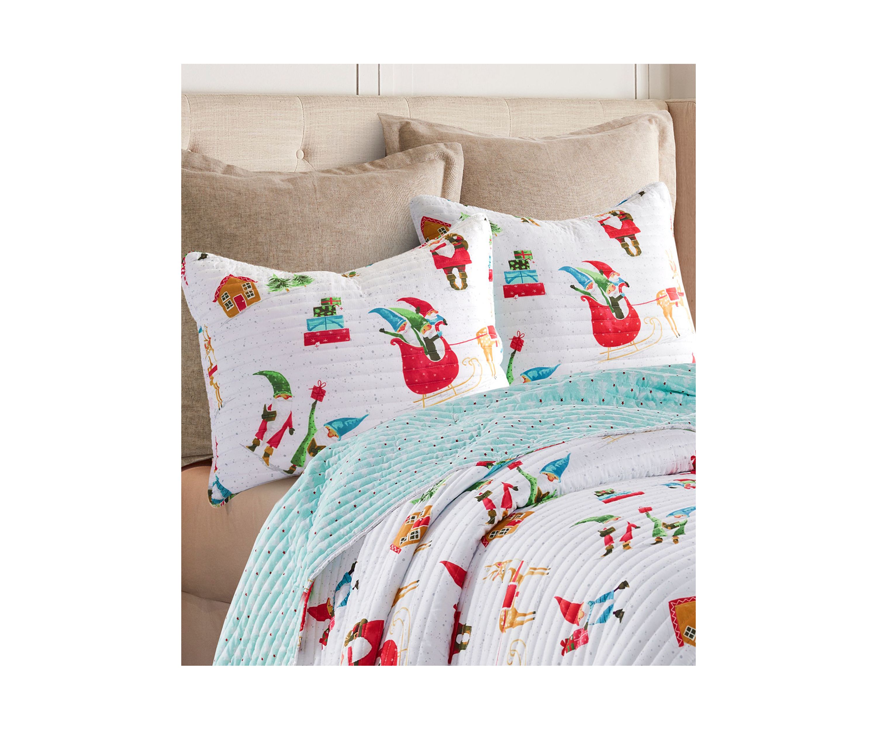 Gnome for the Holidays White King Sham