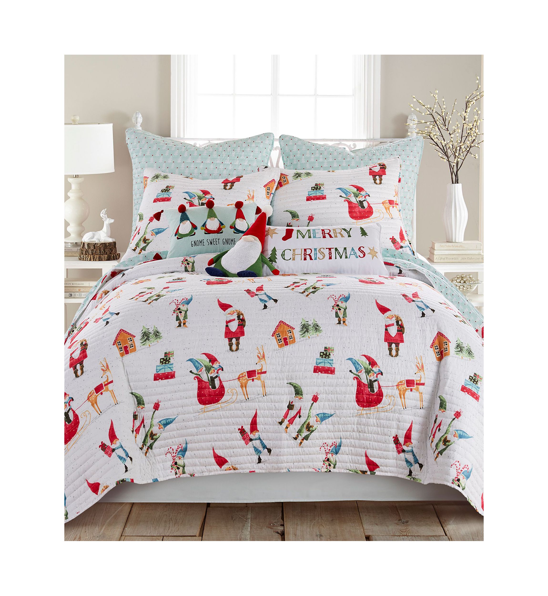 Gnome for the Holidays White King Sham