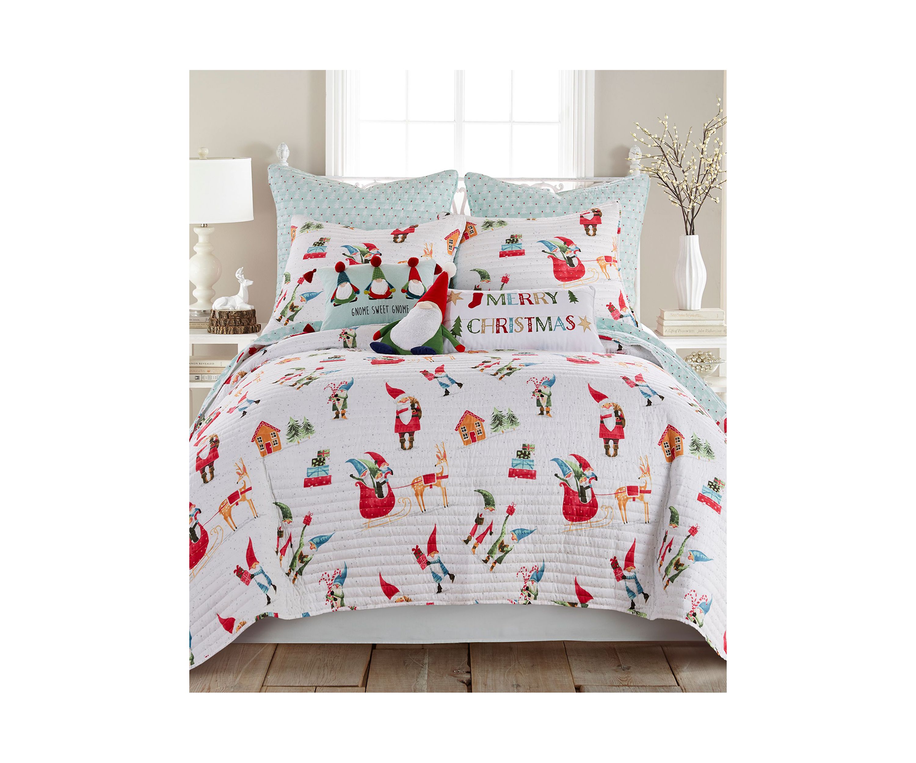 Gnome for the Holidays White King Sham