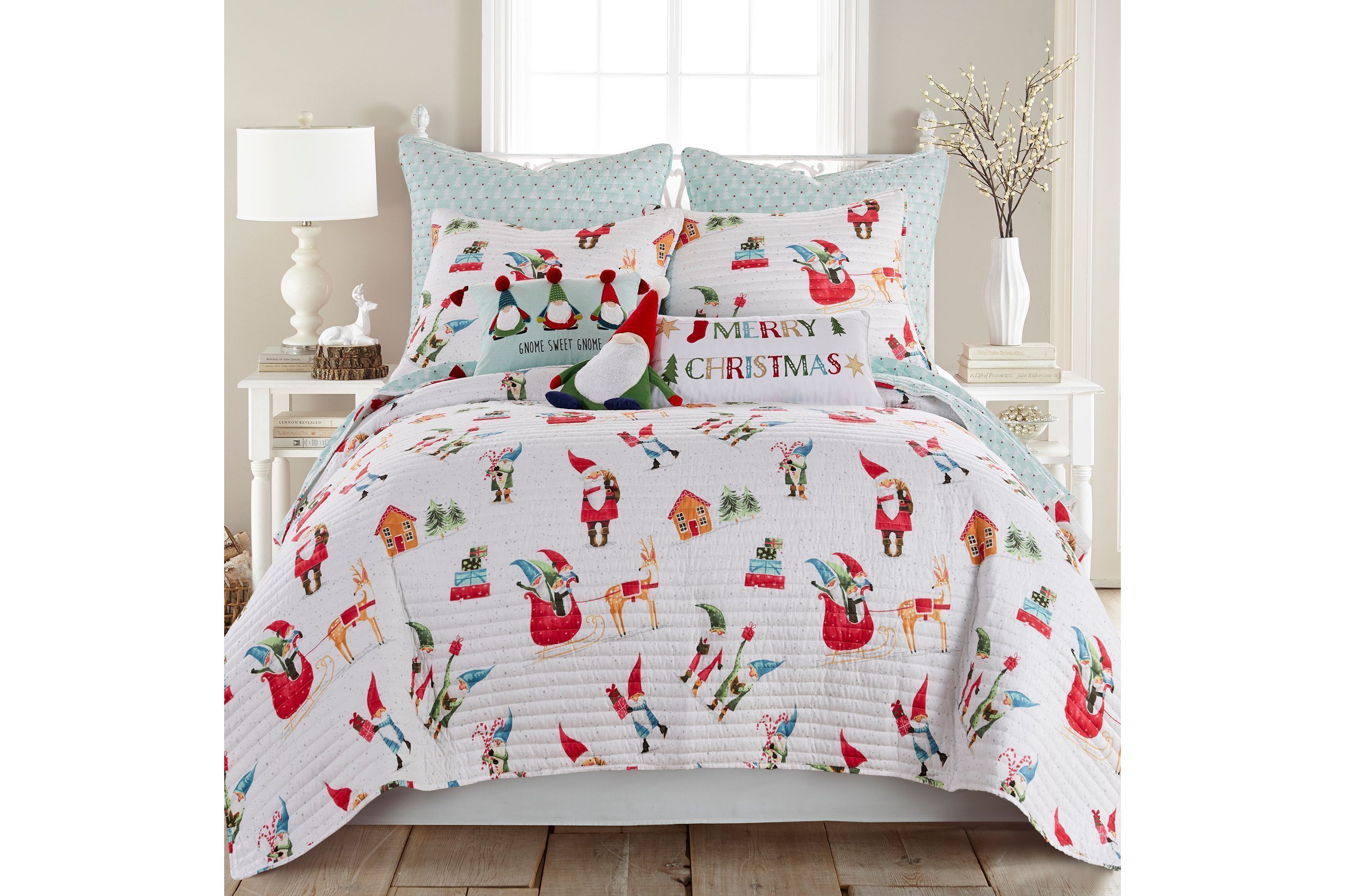 Gnome for the Holidays White King Sham