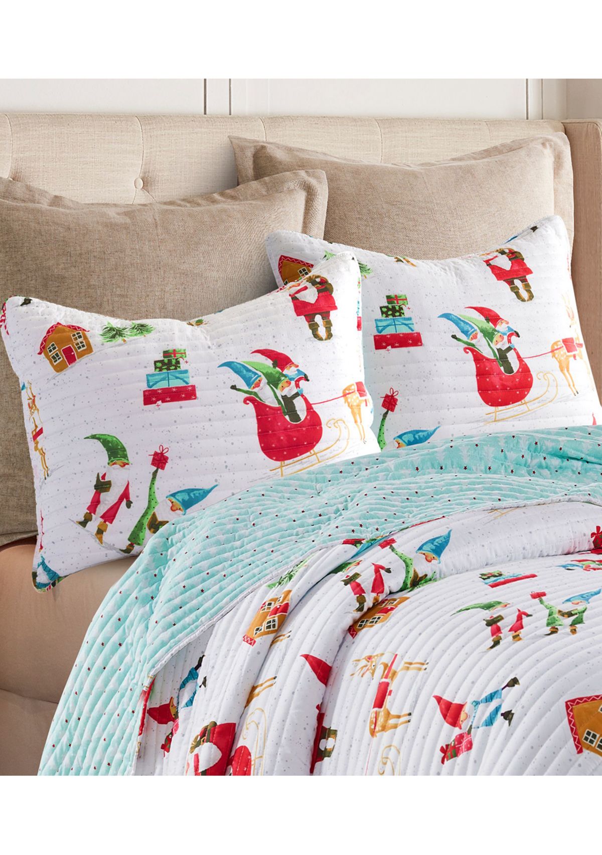 Gnome for the Holidays White Standard Sham