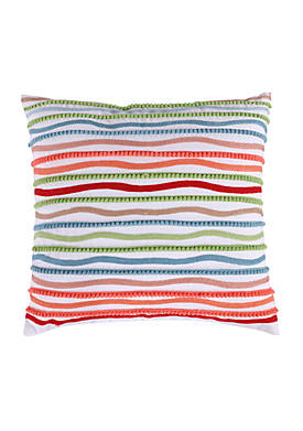 Malena Multi Striped Pom Pom Pillow