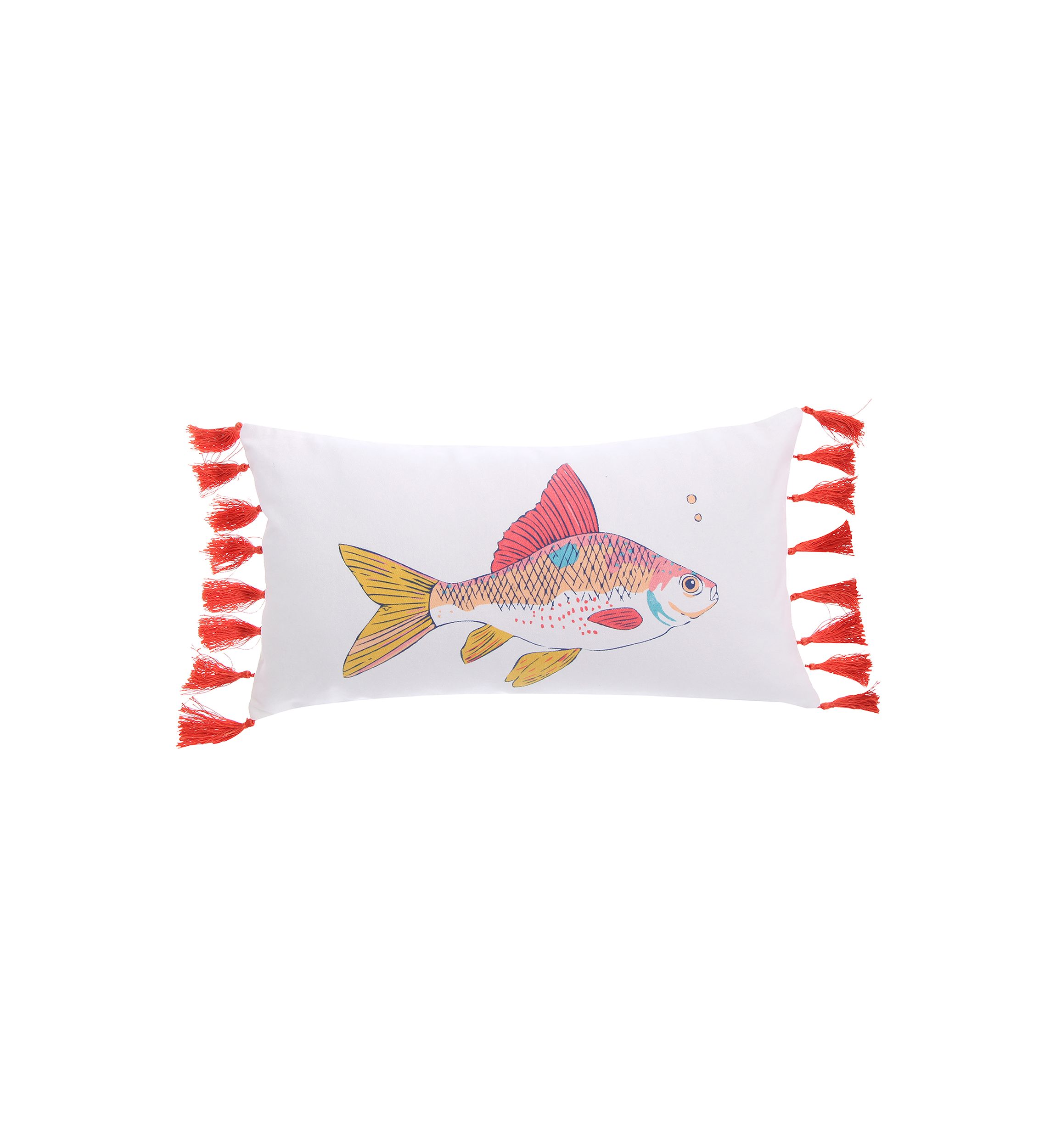 Barrier Reef Fish with Tassels Pillow