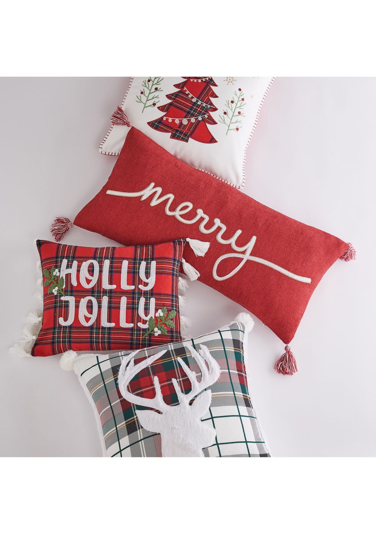 Spencer Plaid Holly Jolly Tassel Pillow