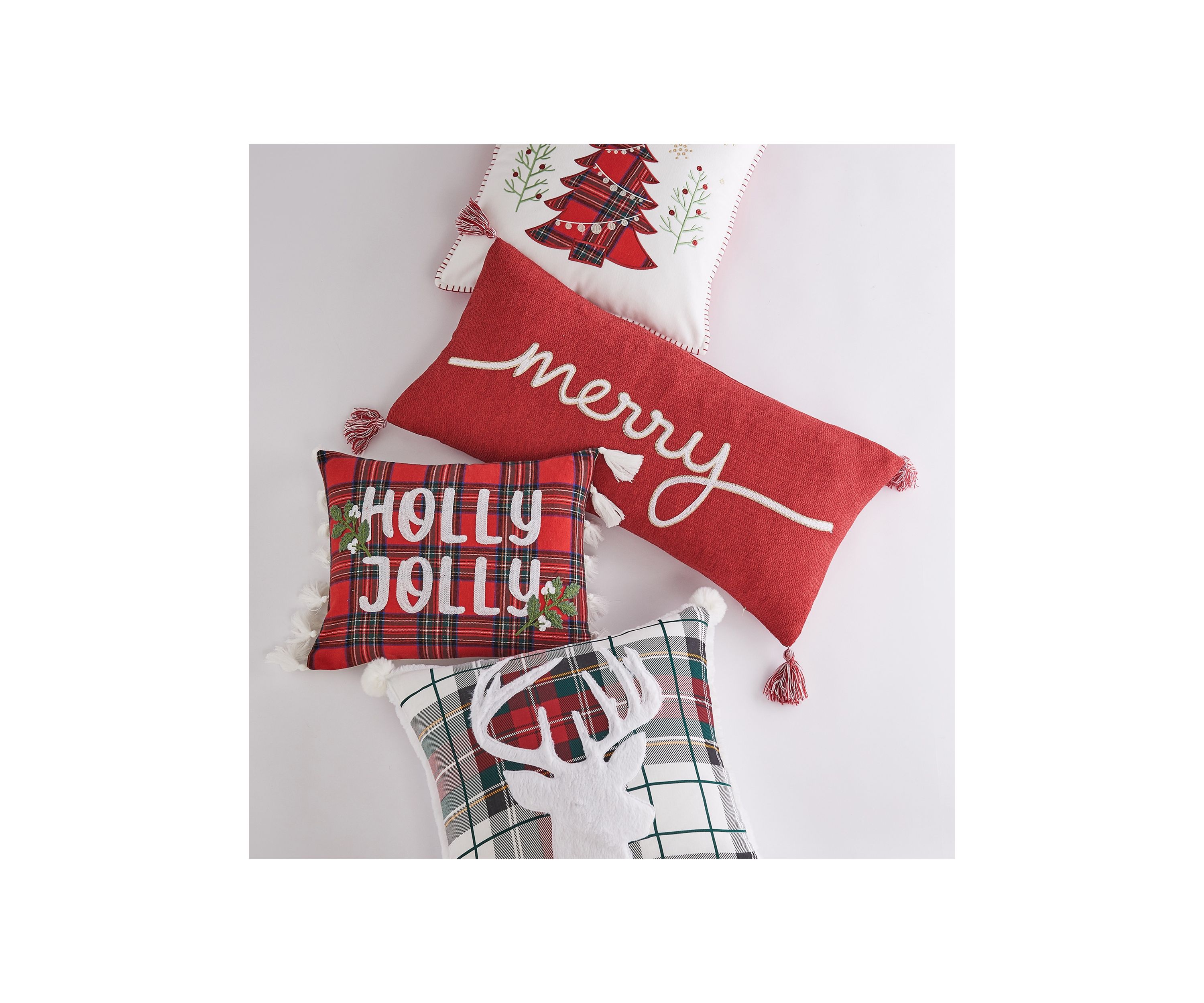 Spencer Plaid Holly Jolly Tassel Pillow