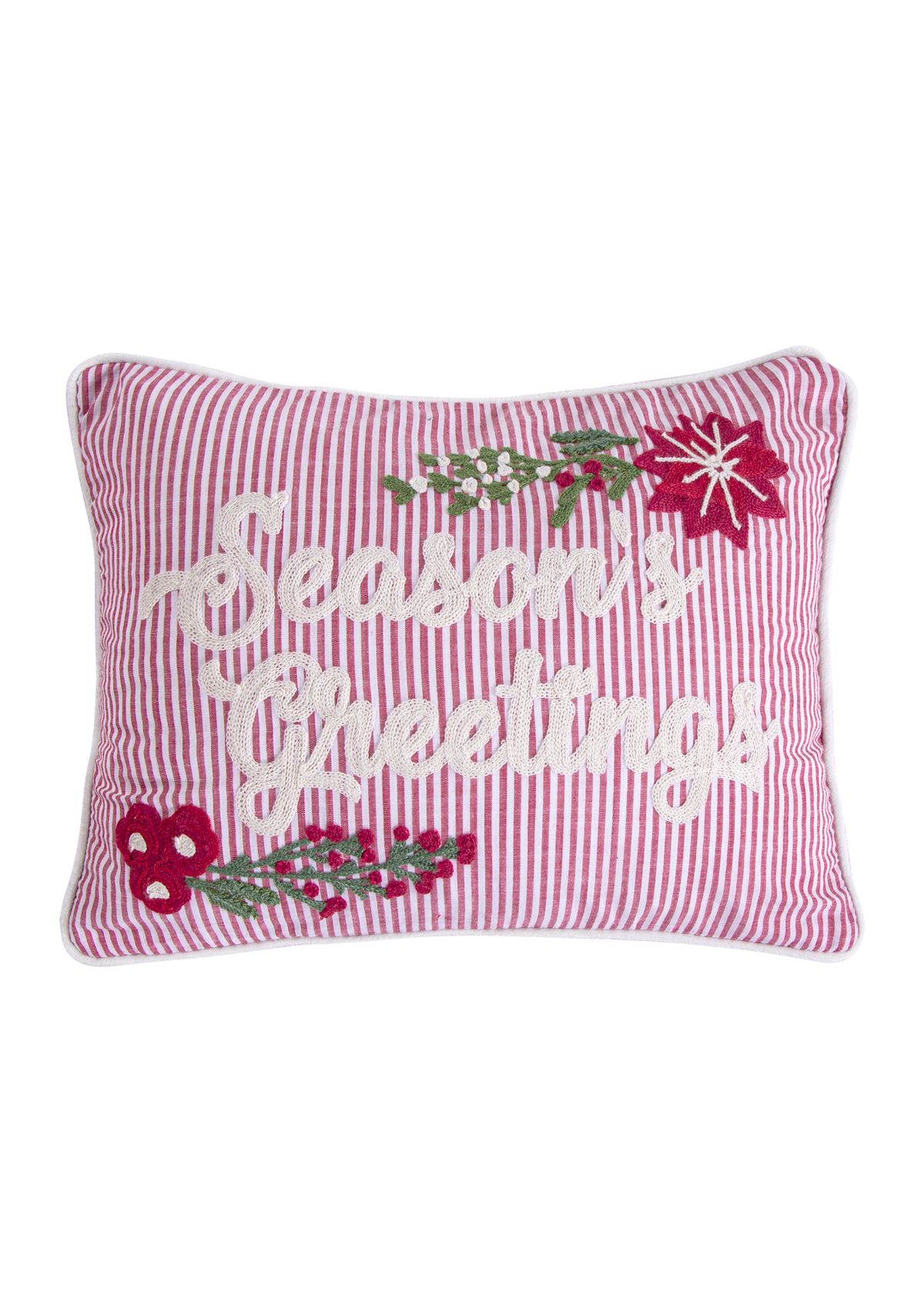 Sleigh Bells Seasons Greetings Fur Pillow