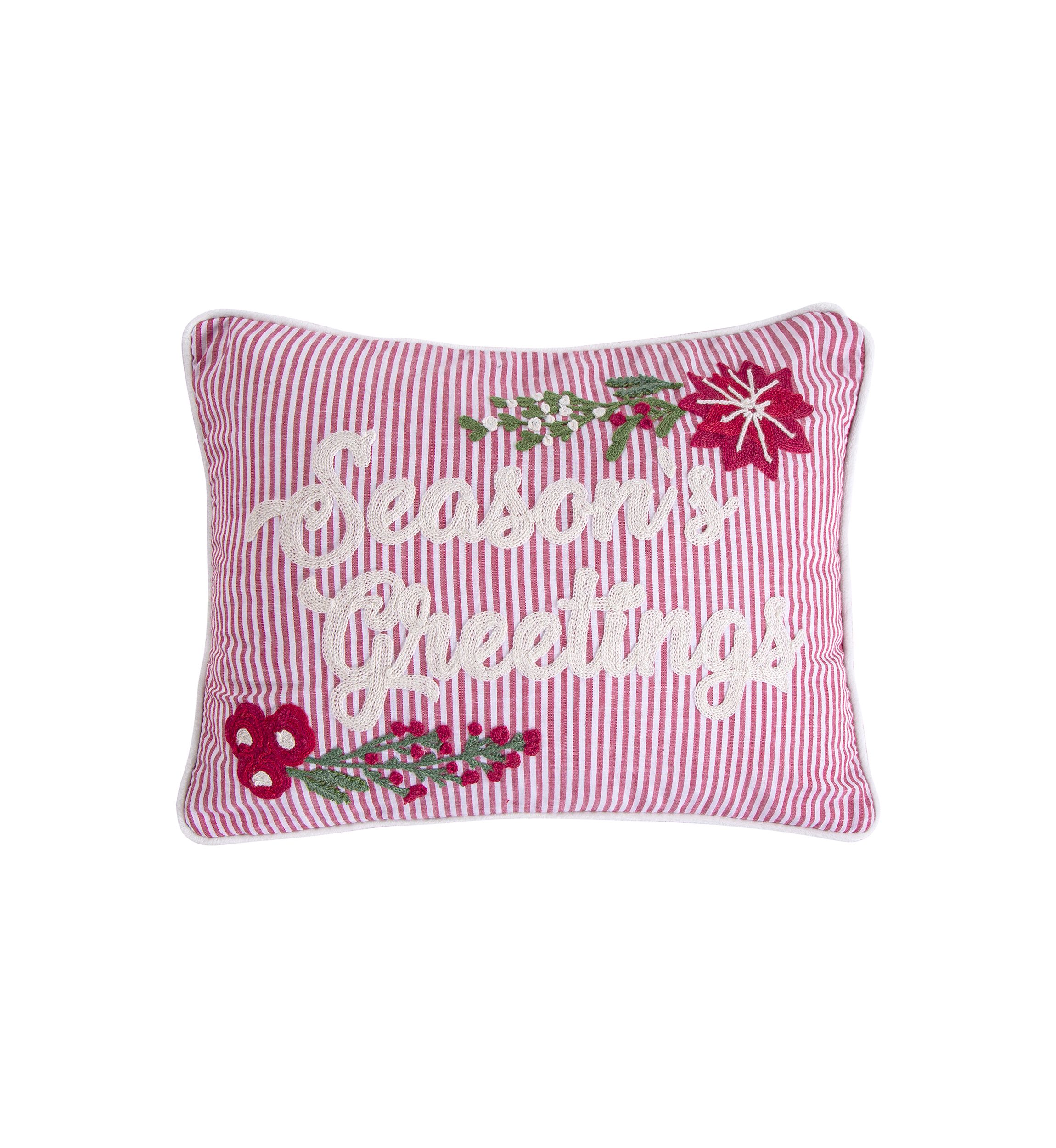 Sleigh Bells Seasons Greetings Fur Pillow
