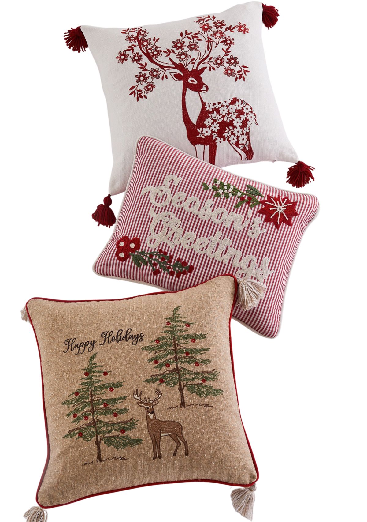 Sleigh Bells Seasons Greetings Fur Pillow