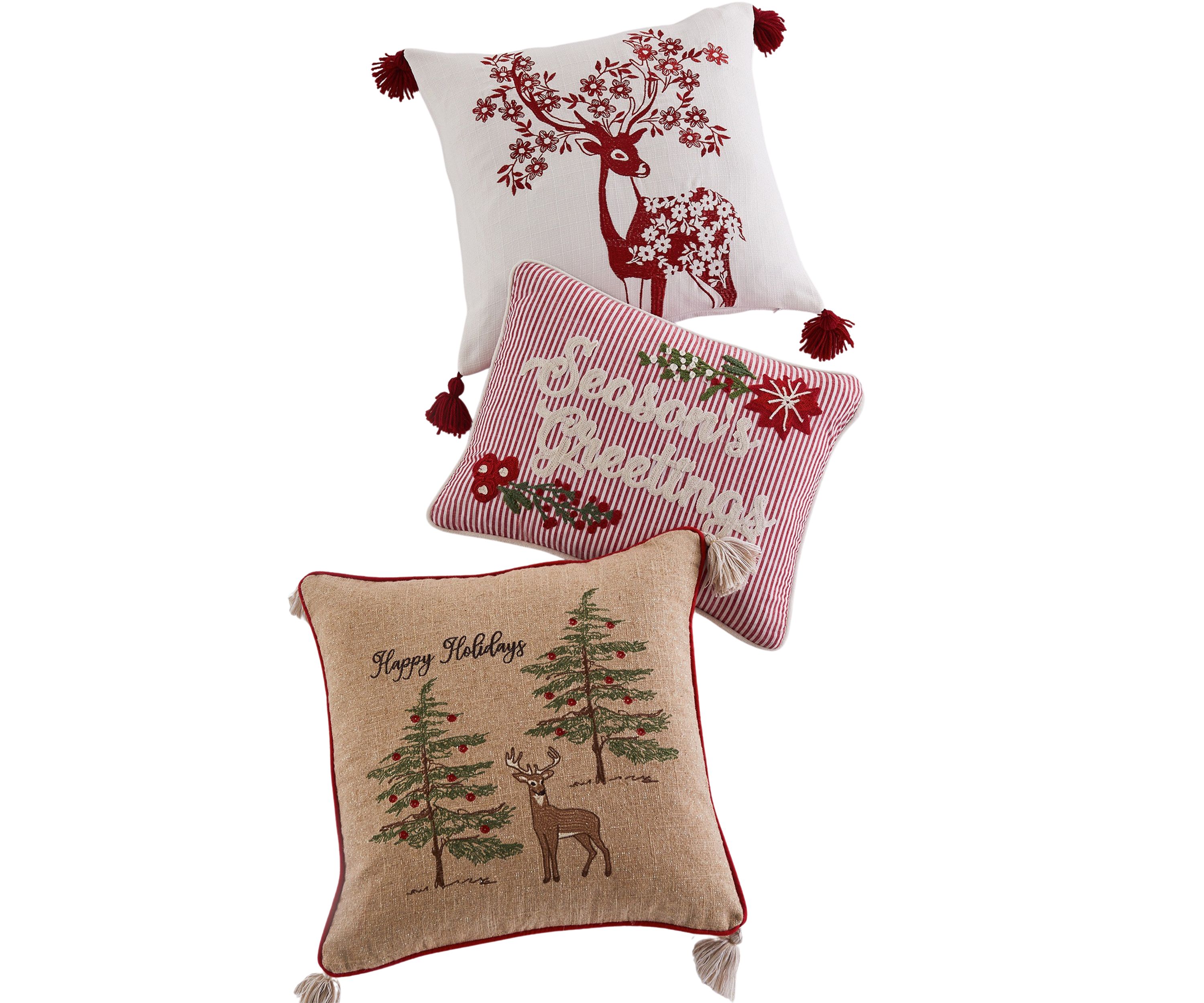 Sleigh Bells Seasons Greetings Fur Pillow