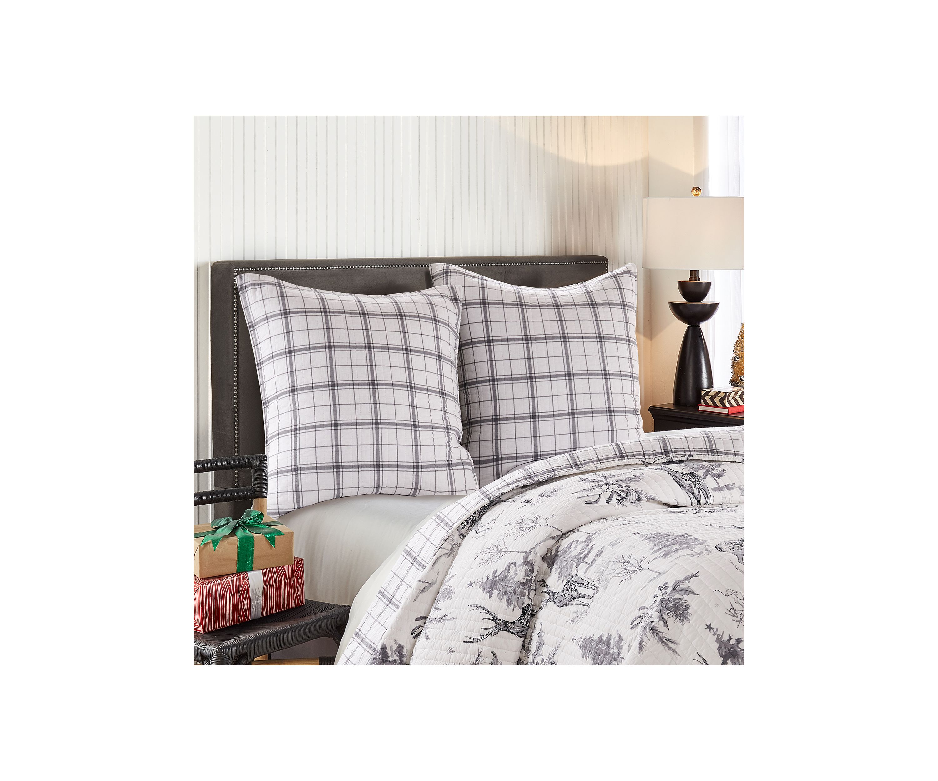 Sleigh Bells Gray Euro Sham