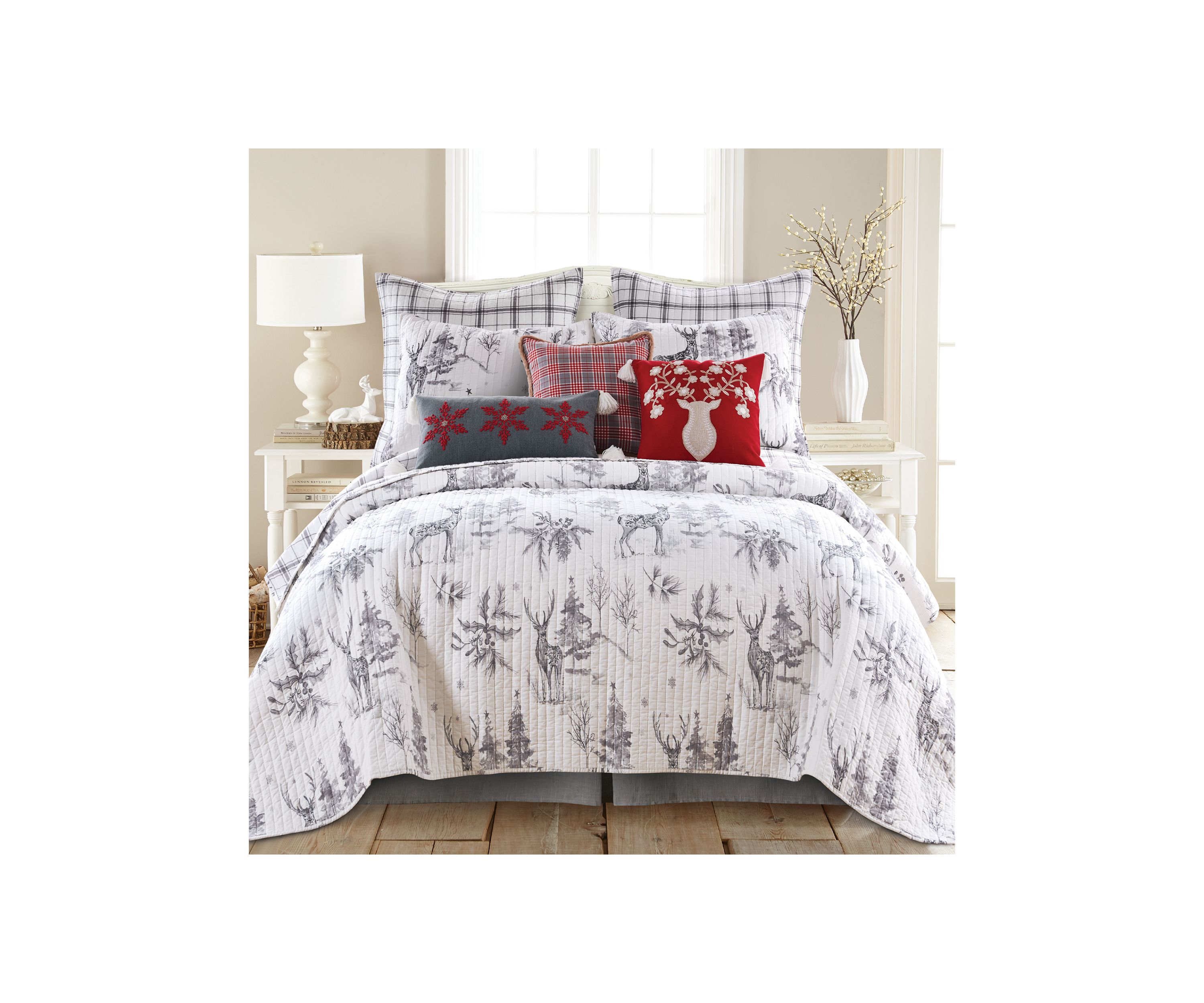 Sleigh Bells Gray Euro Sham