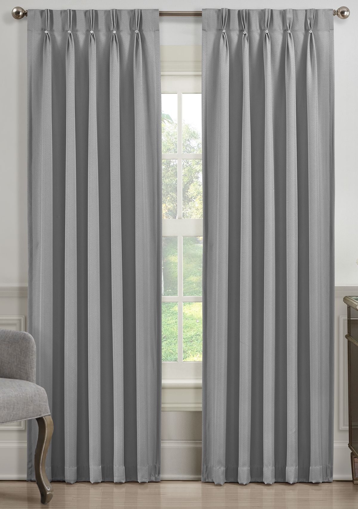 J. Queen New York Aida Gray 84-Inch Window Panel | Belk