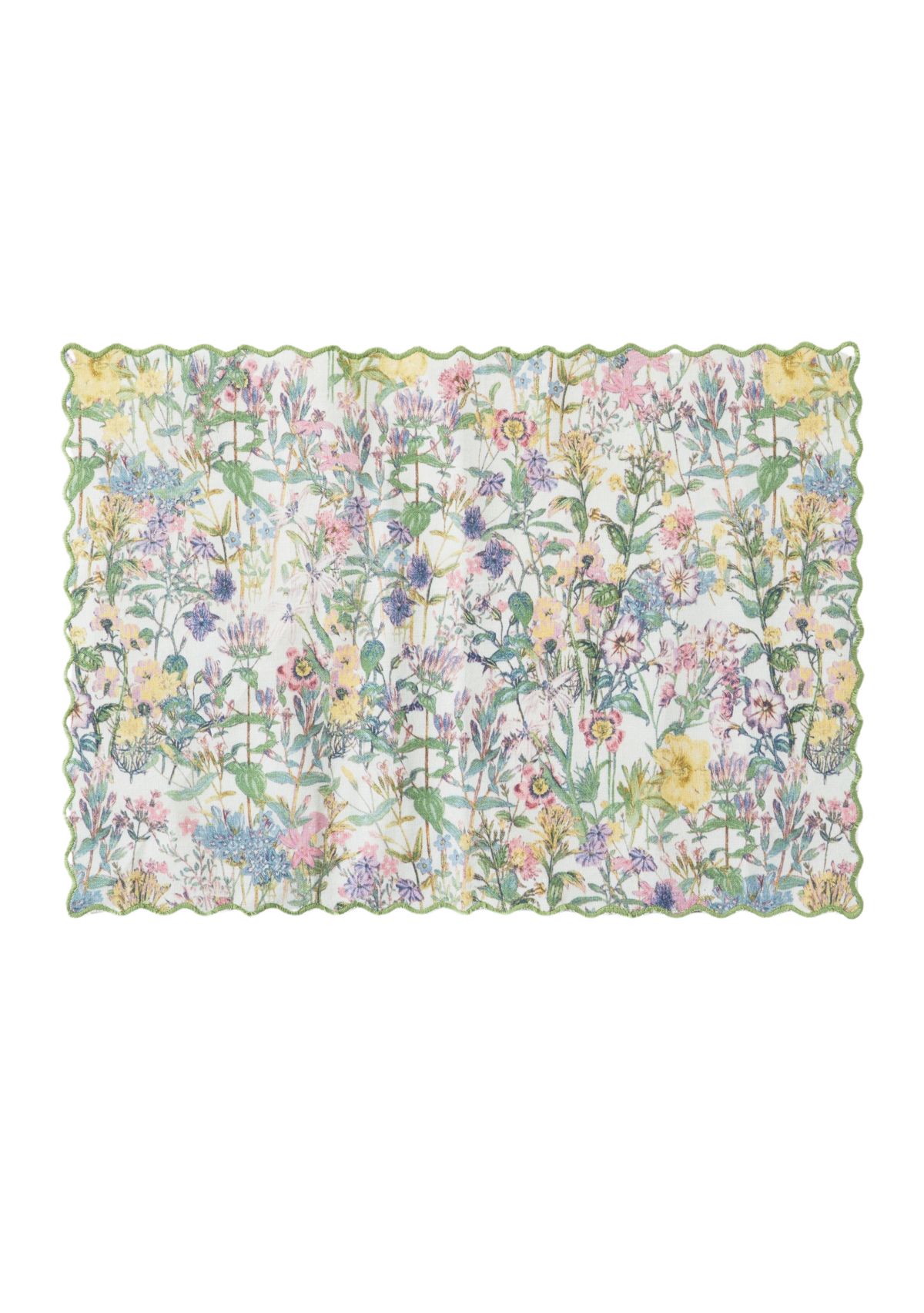 Floral Printed Scalloped Edge Placemats