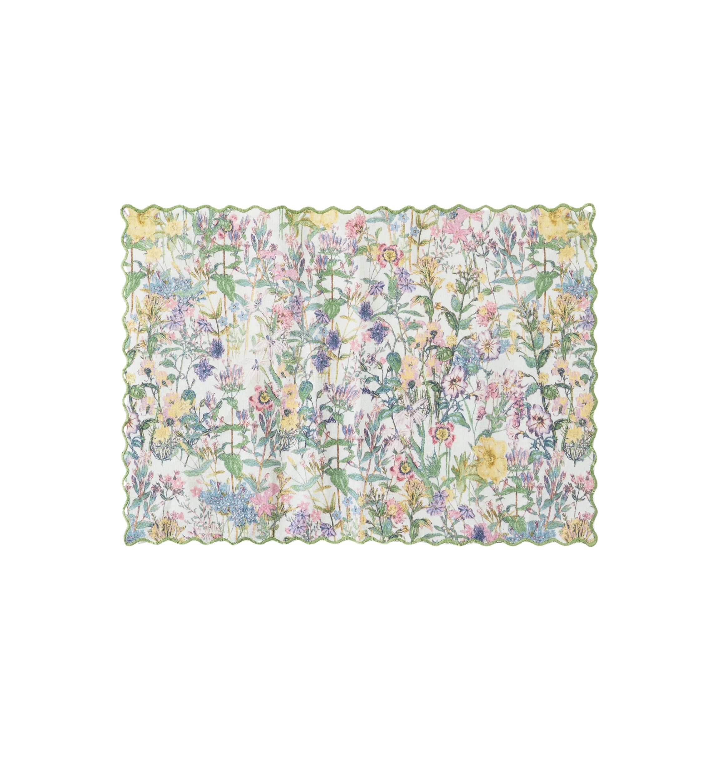 Floral Printed Scalloped Edge Placemats
