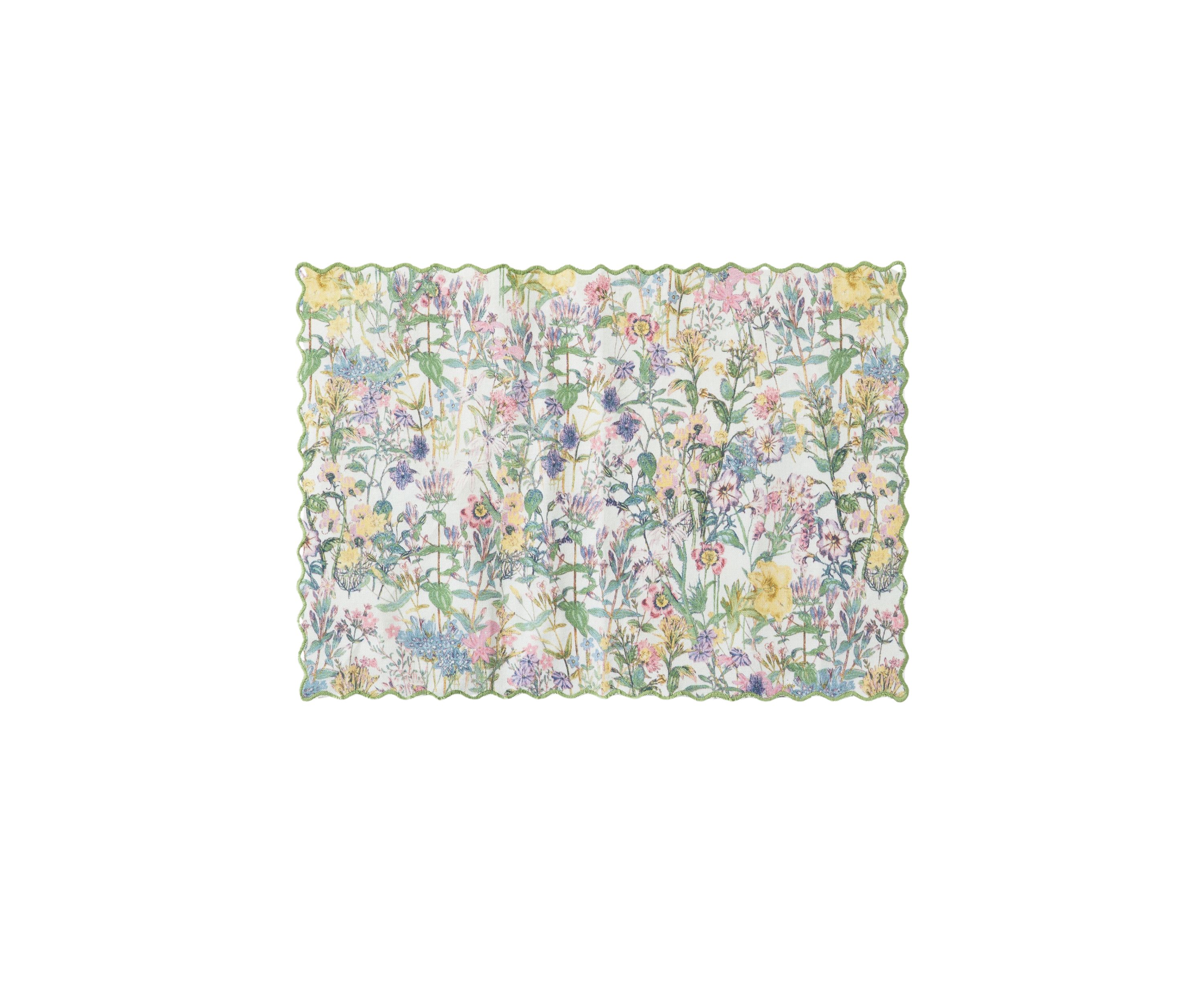 Floral Printed Scalloped Edge Placemats