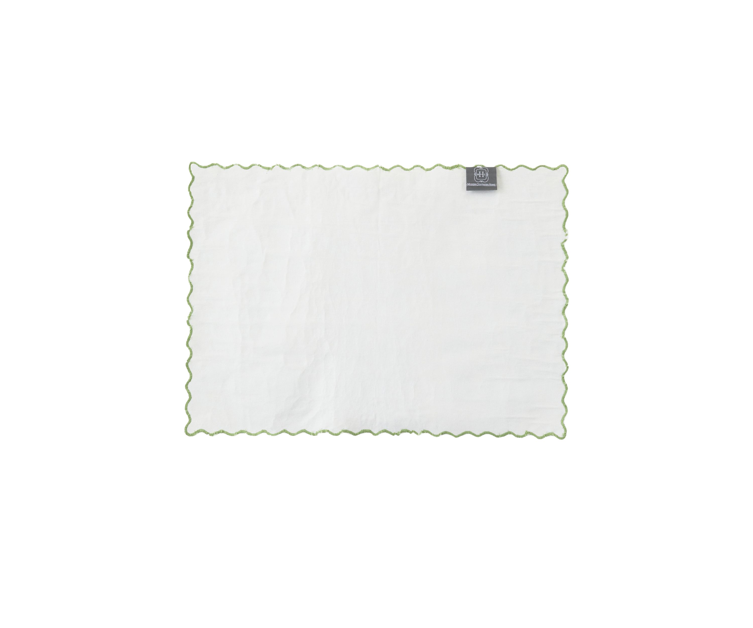 Floral Printed Scalloped Edge Placemats