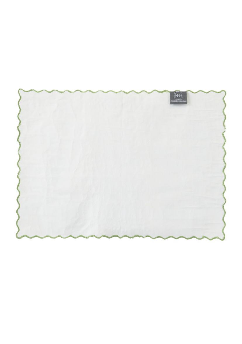 Floral Printed Scalloped Edge Placemats