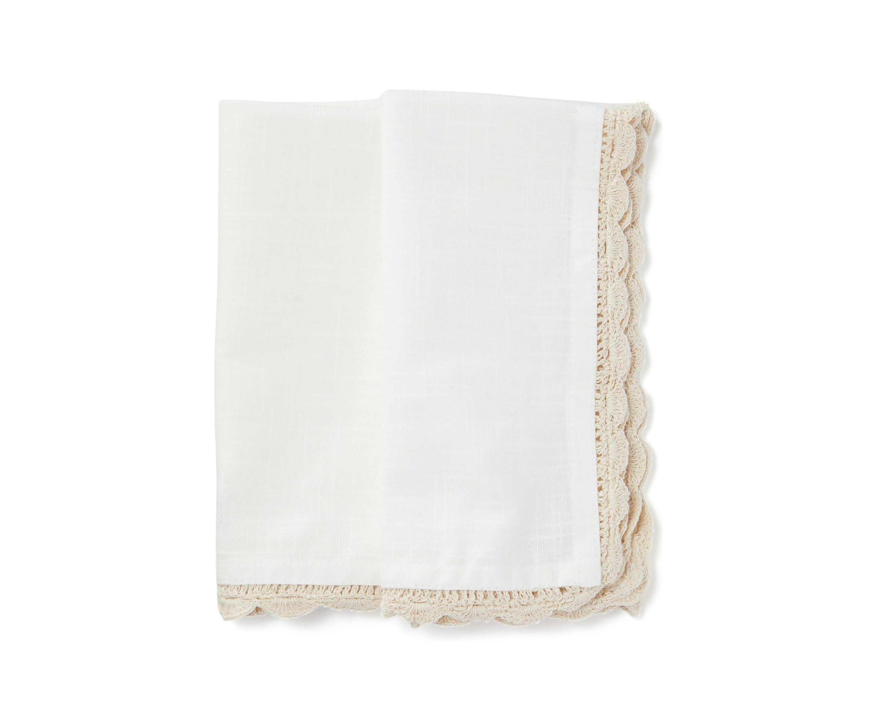 Natural Lace Trim Napkins - Set of 2
