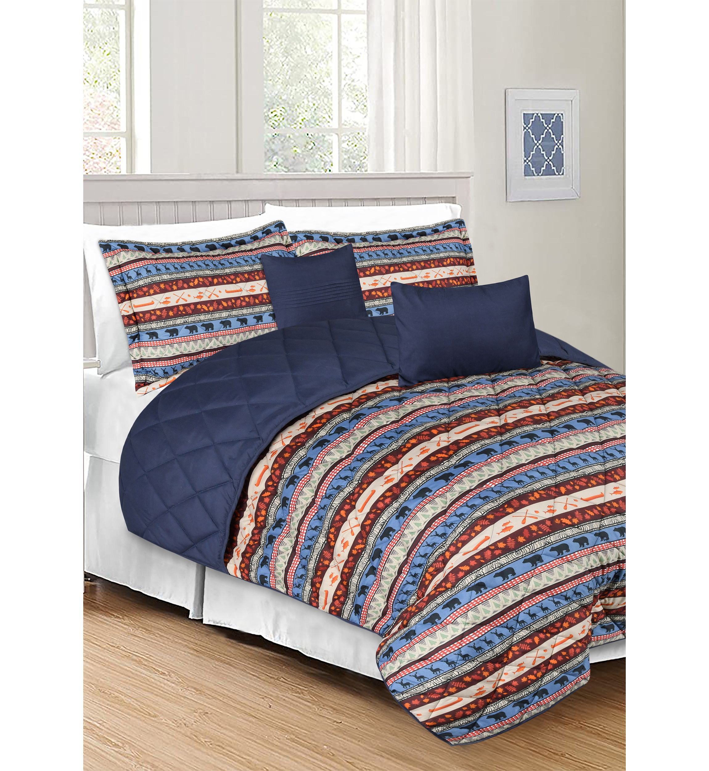 Lodge Stripe 6-Piece Quilt Set