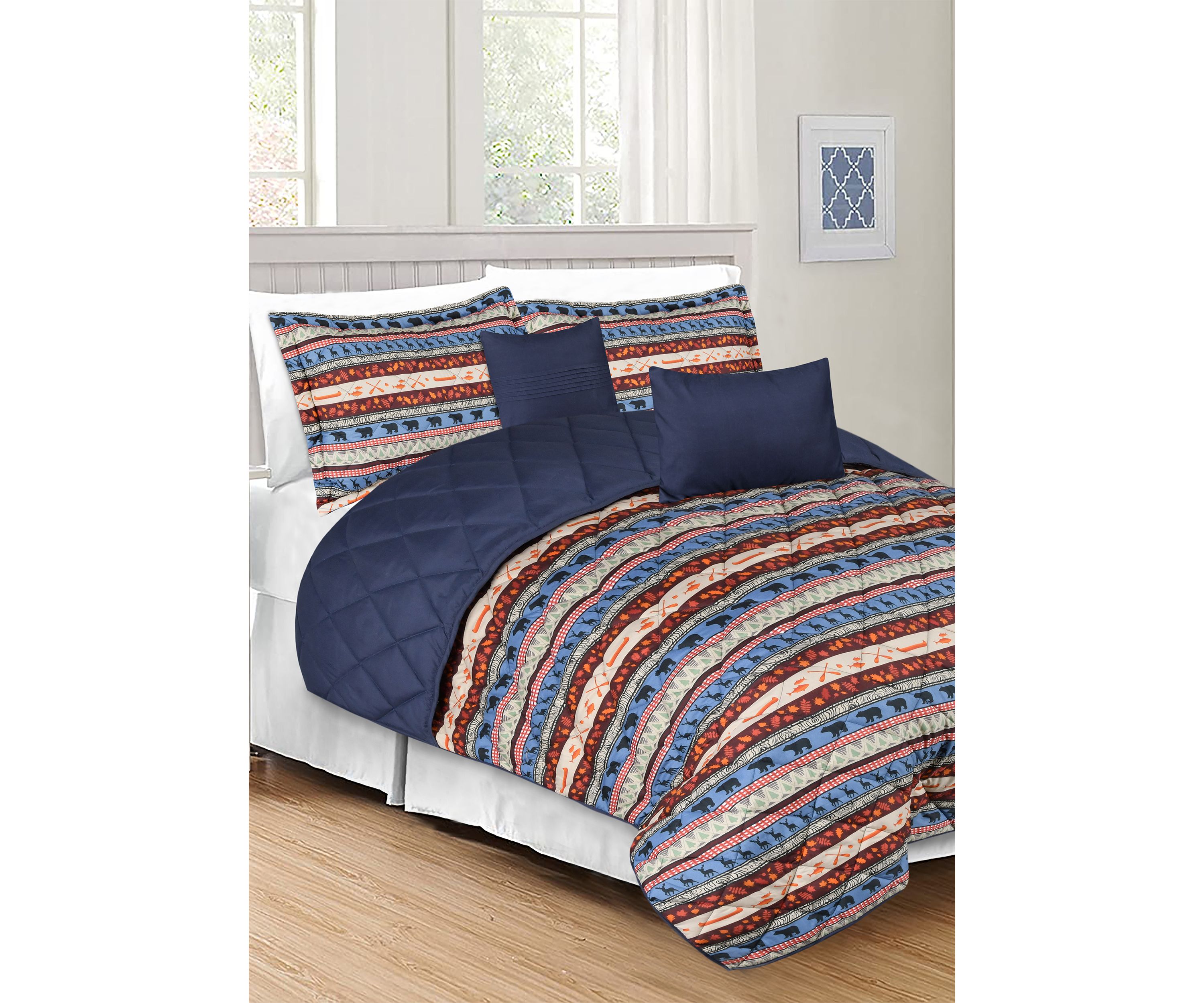 Lodge Stripe 6-Piece Quilt Set