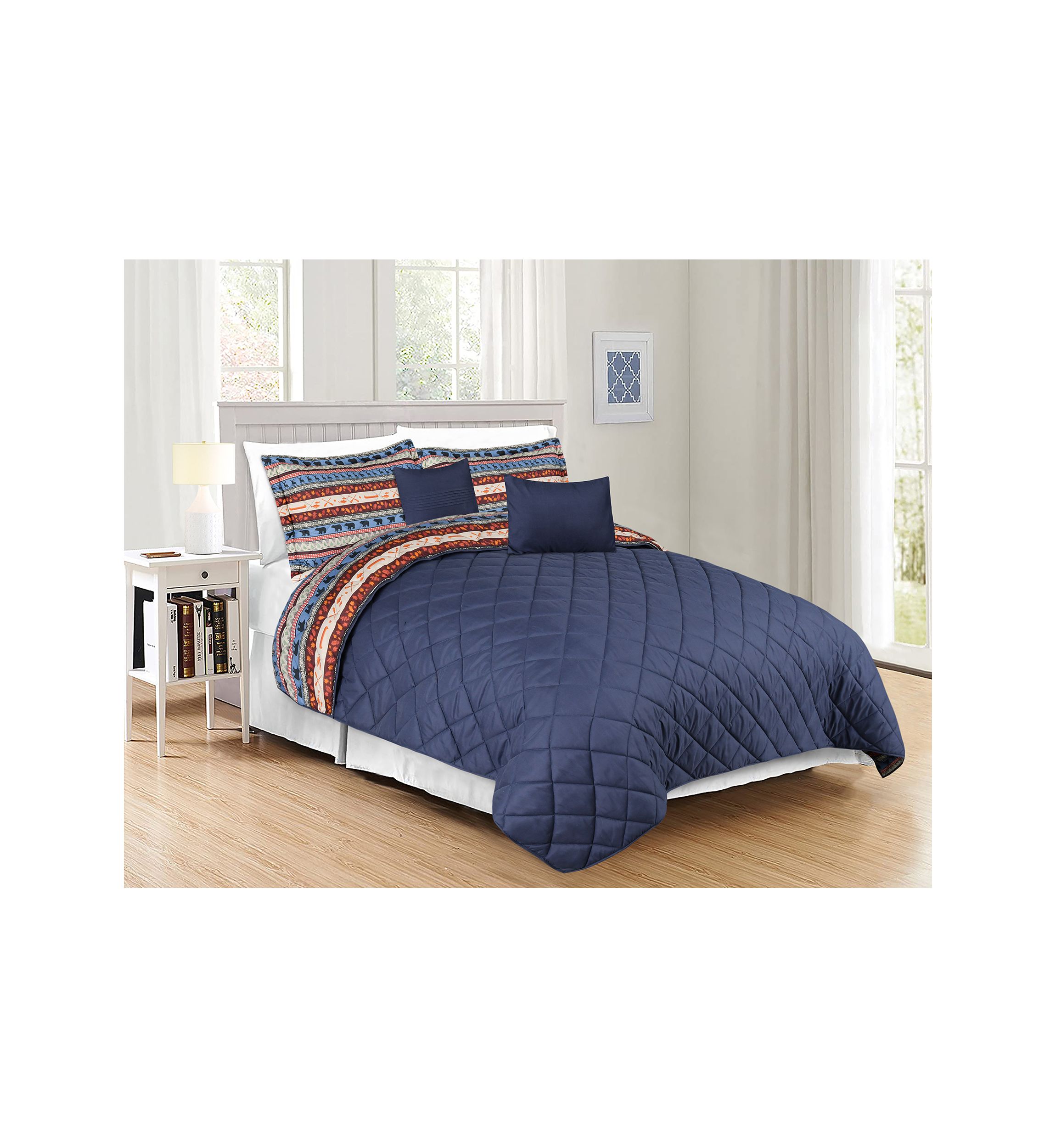 Lodge Stripe 6-Piece Quilt Set