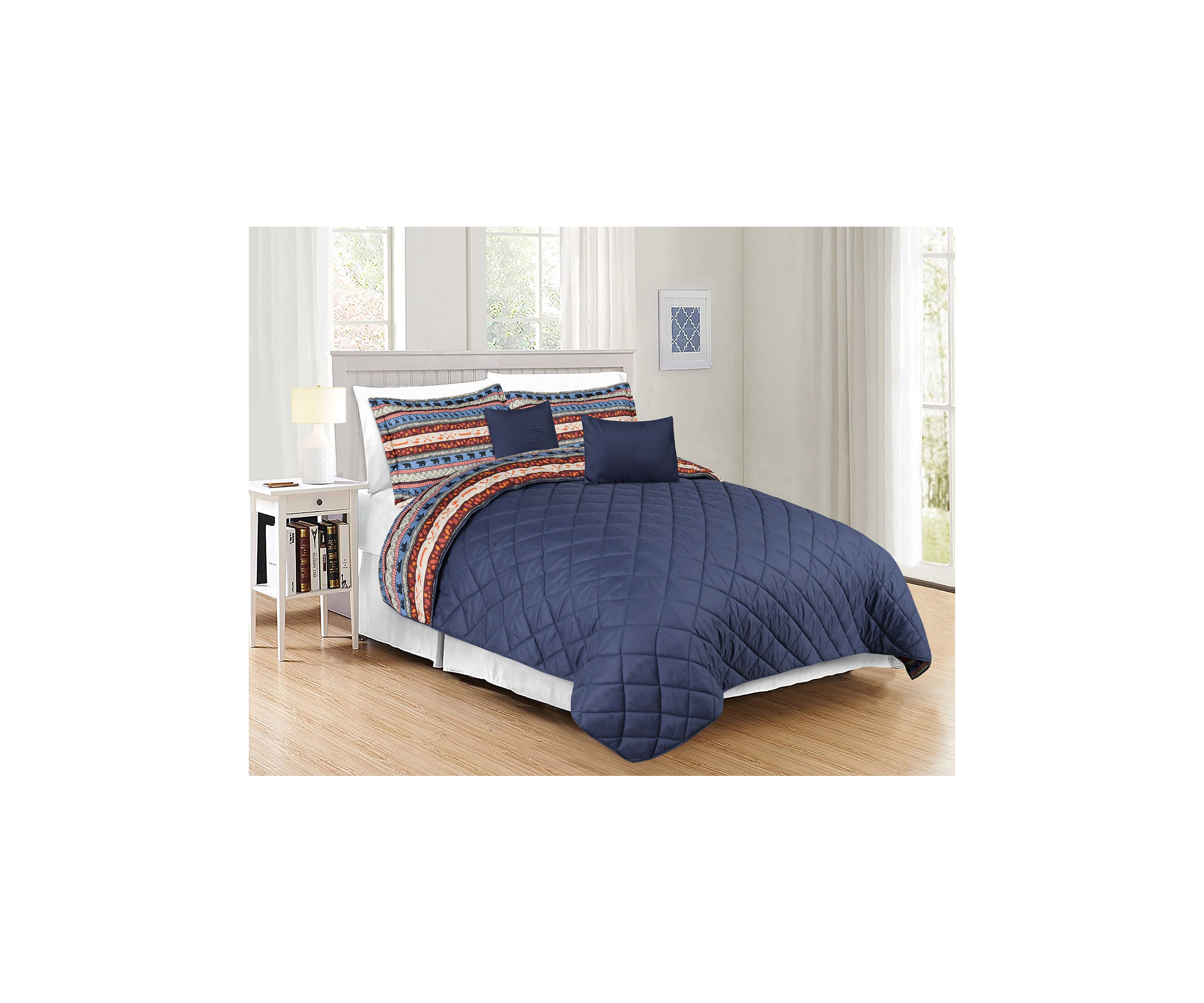 Lodge Stripe 6-Piece Quilt Set