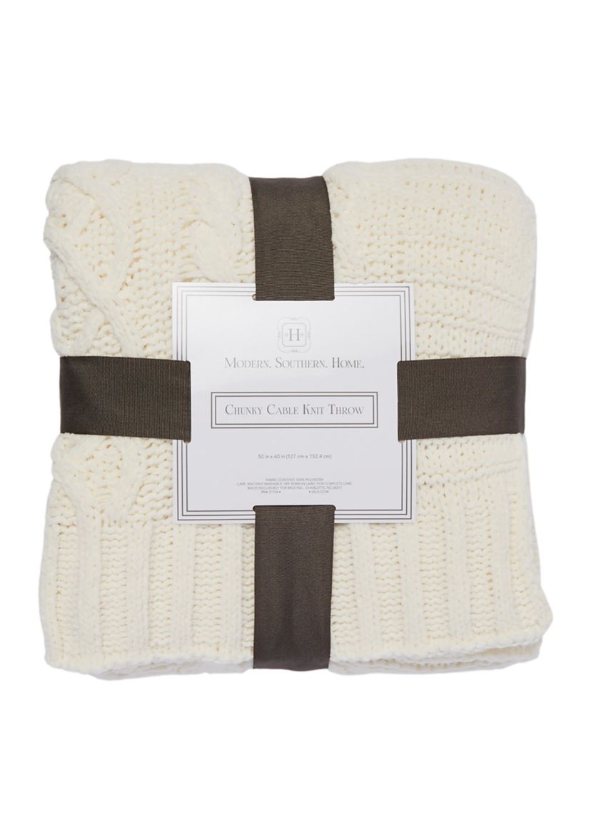 Chunky Cable Knit Throw