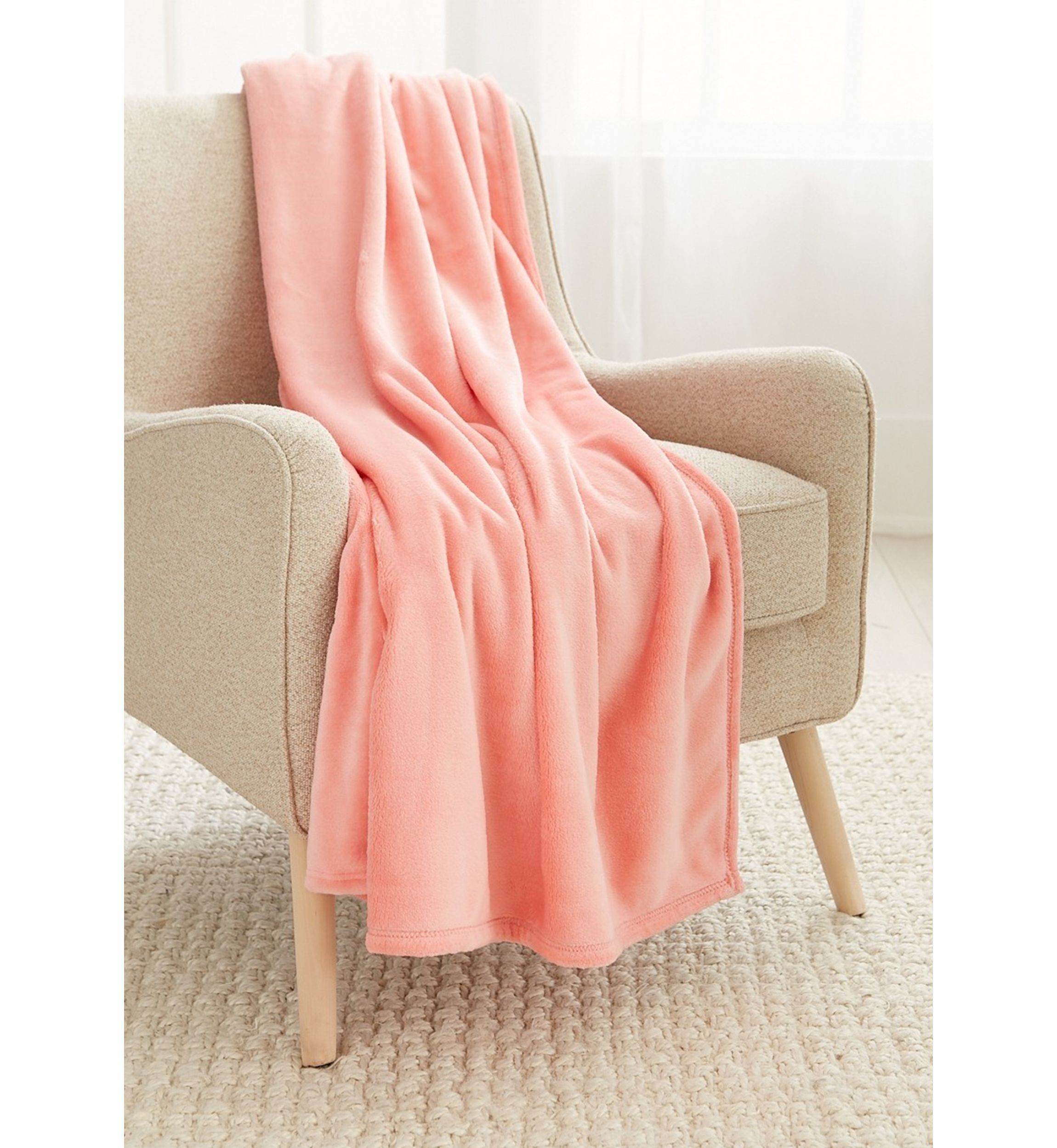 Solid Plush Throw Blanket