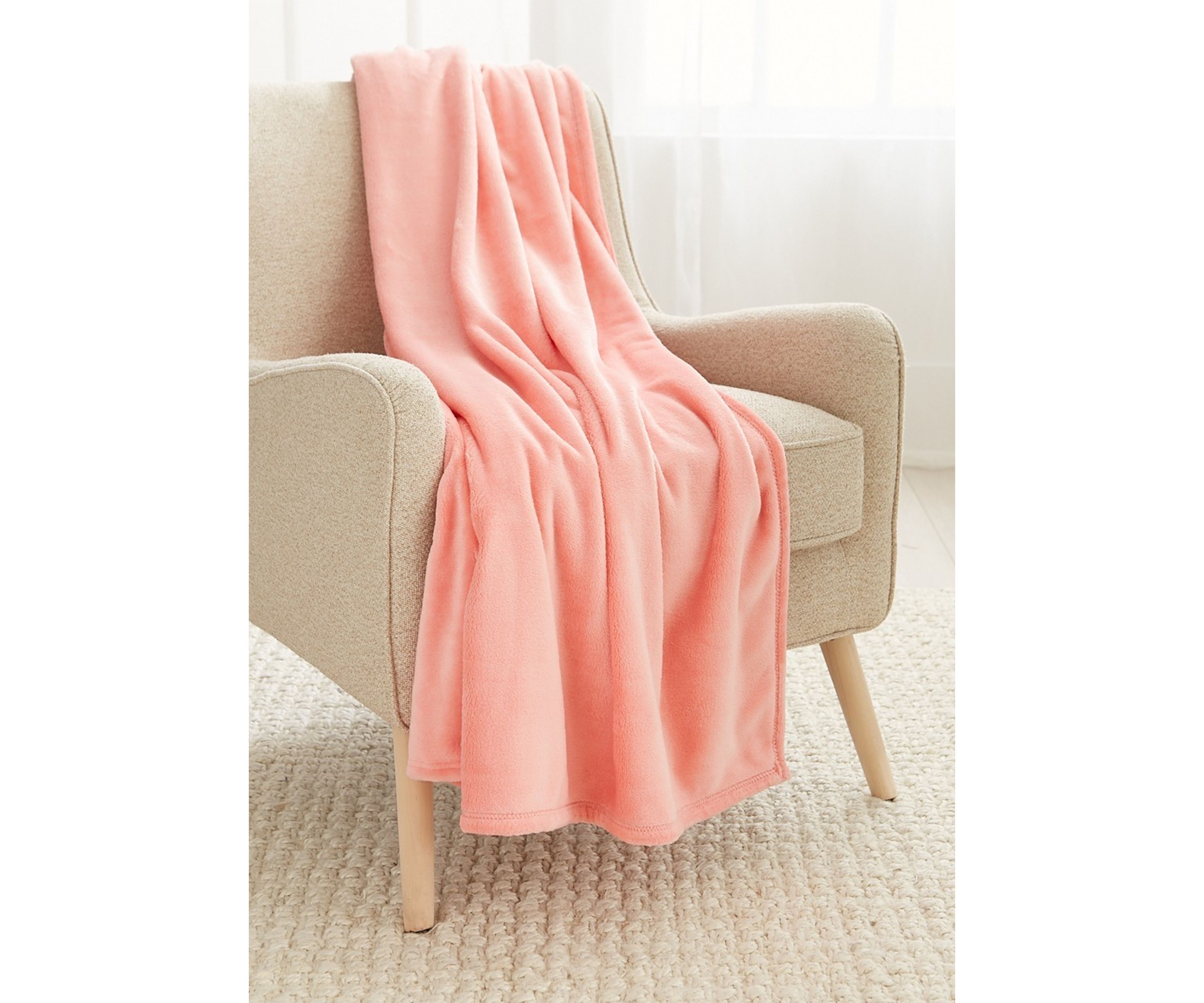 Solid Plush Throw Blanket