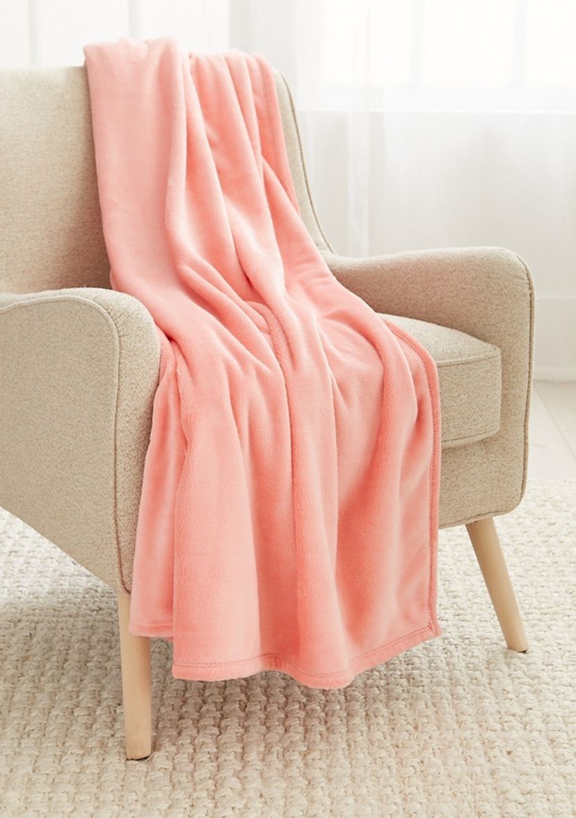 Solid Plush Throw Blanket