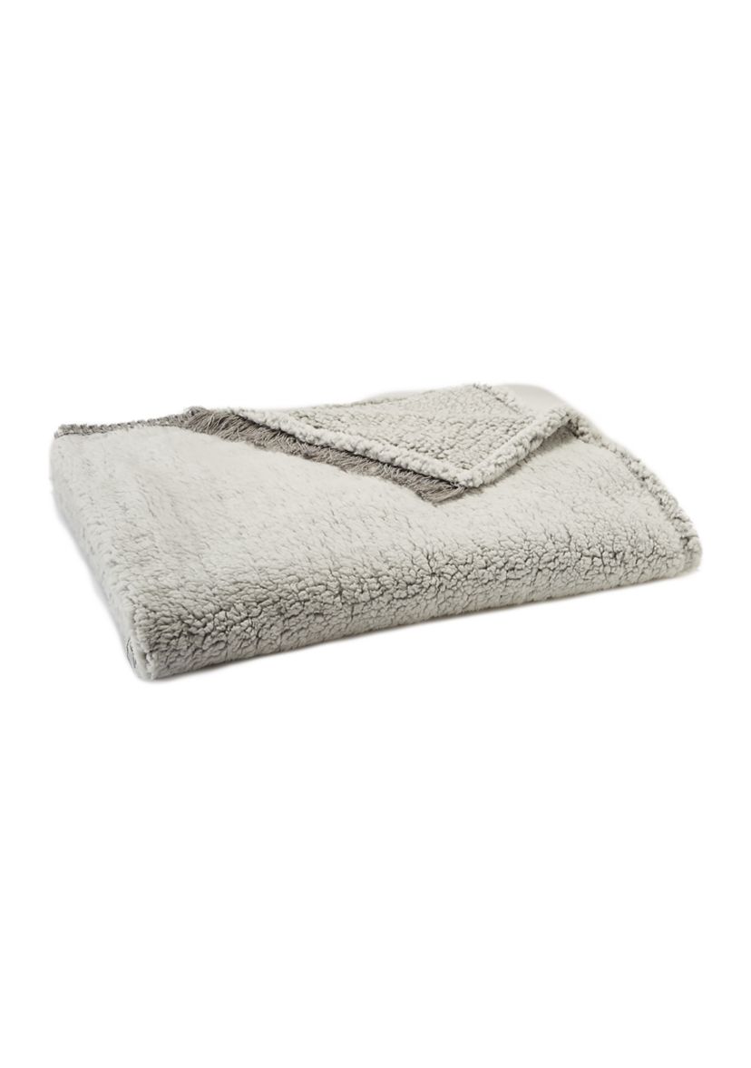 Solid Sherpa Throw Blanket