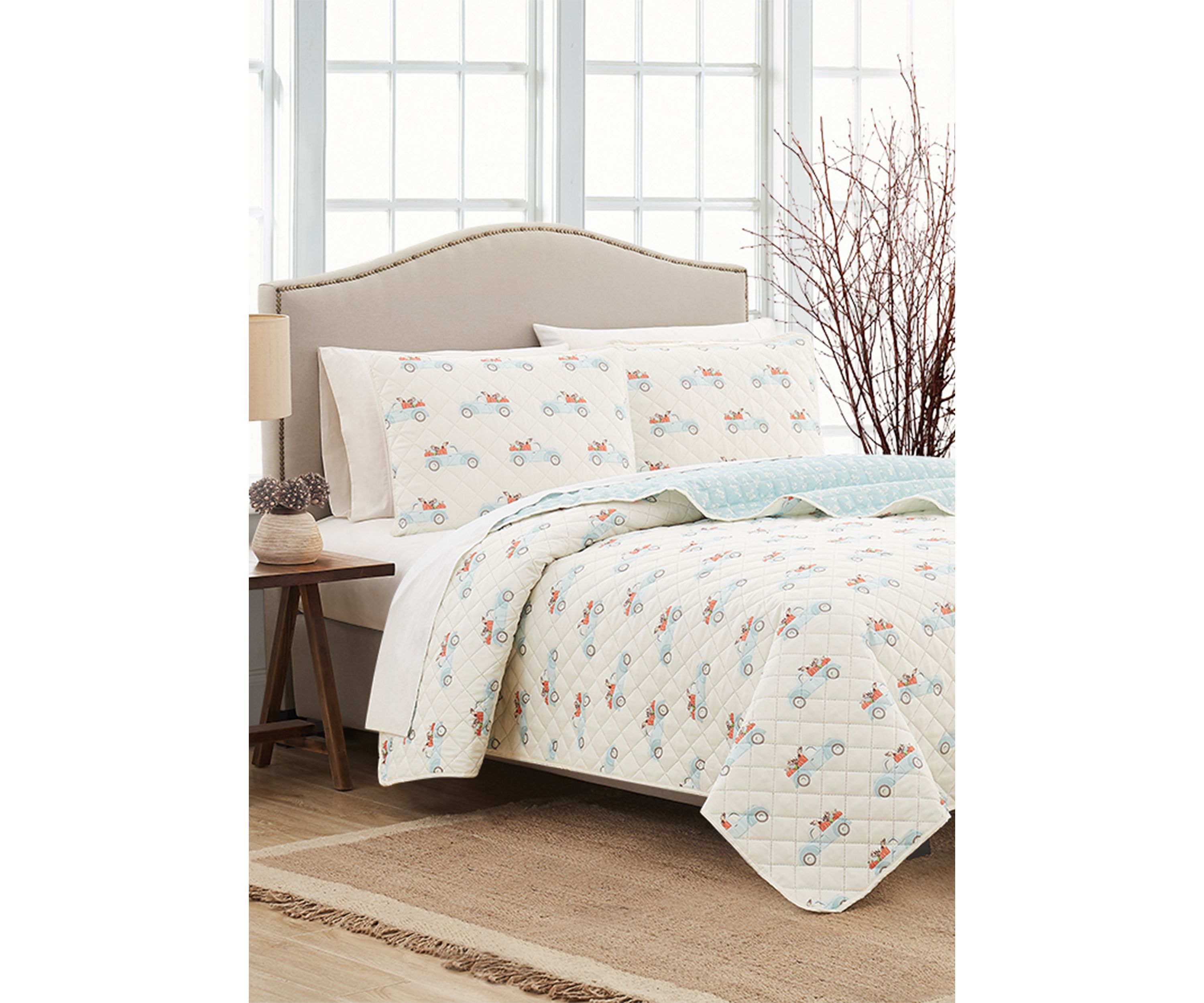 Multi Truck Print Quilt Set 