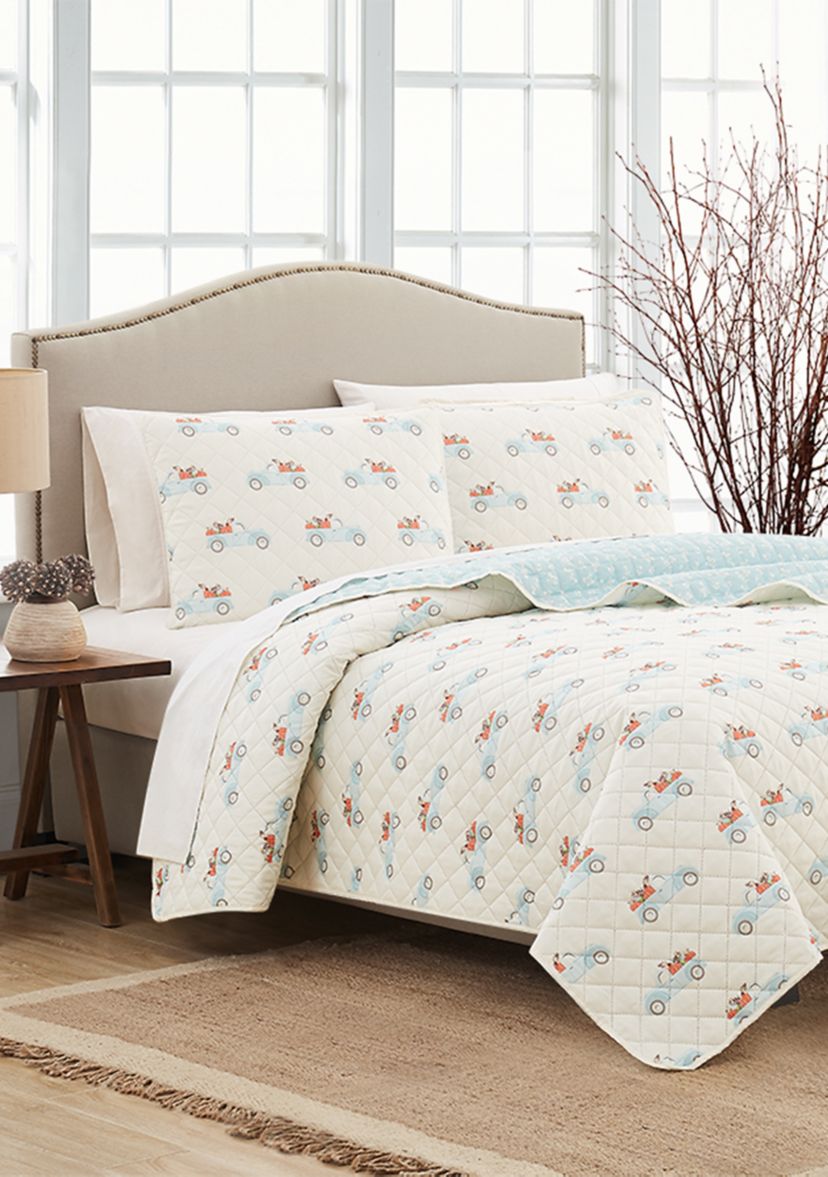Multi Truck Print Quilt Set 