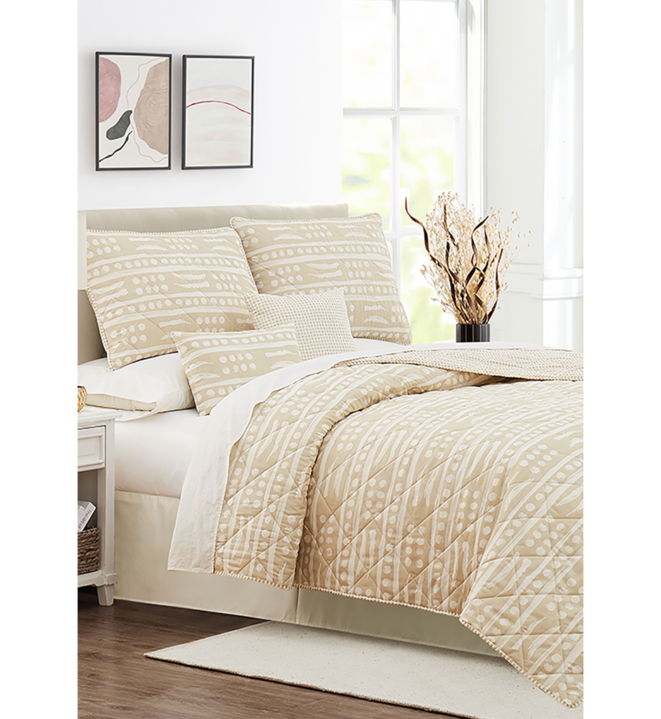 Geometric 6-Piece Quilt Set