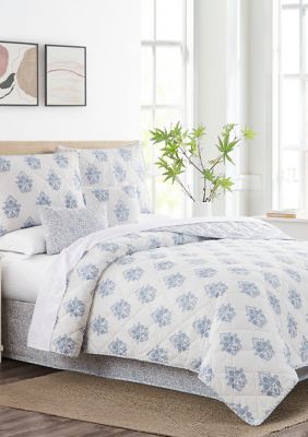 Modern. Southern. Home.™ Blue Mila Damask Quilt Set | belk