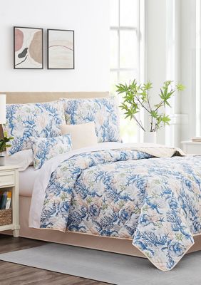 Large Bedding Storage Bags for Comforters Blue Flower Design