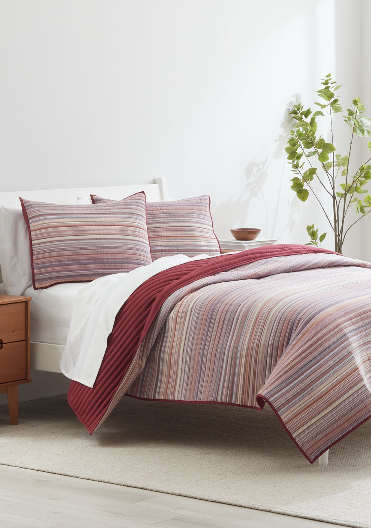 Fall Striped Quilt Set