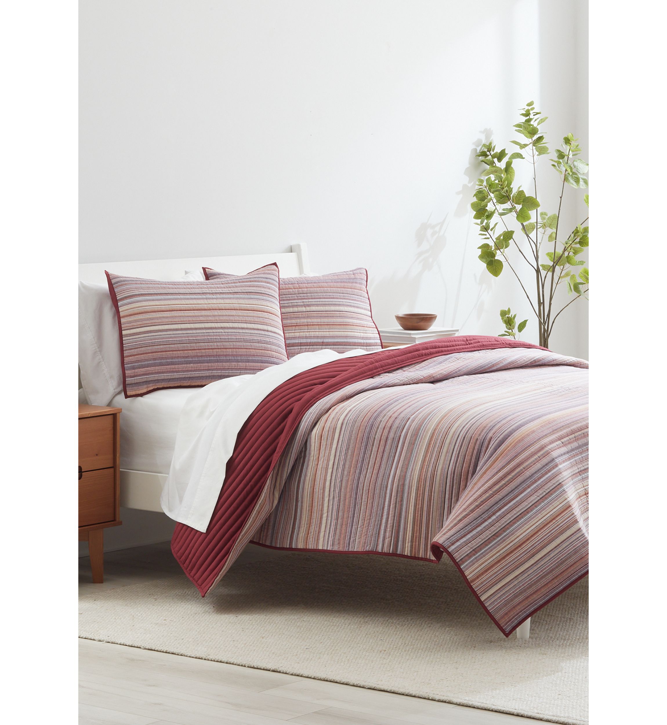 Fall Striped Quilt Set