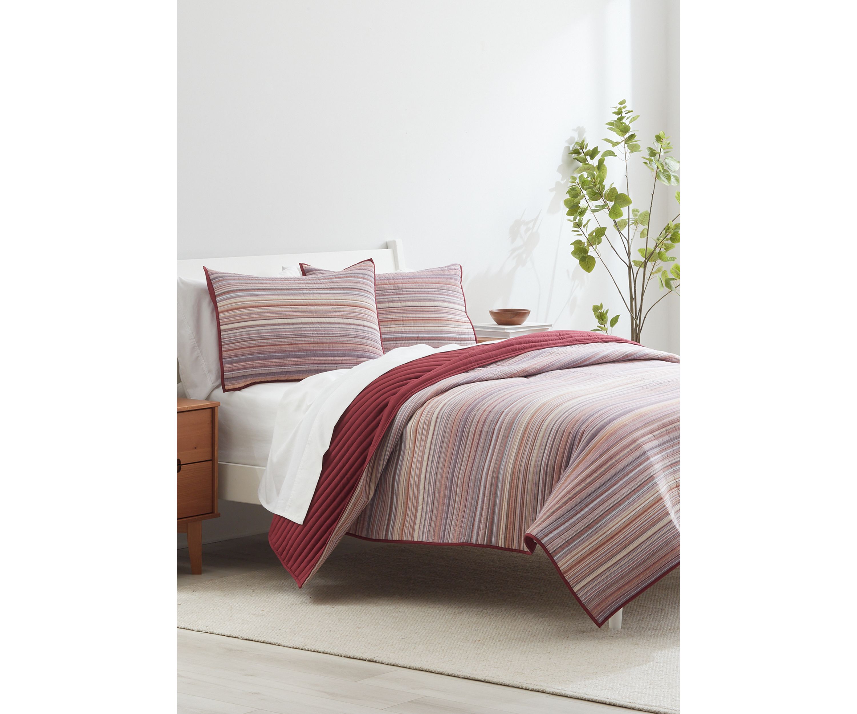Fall Striped Quilt Set