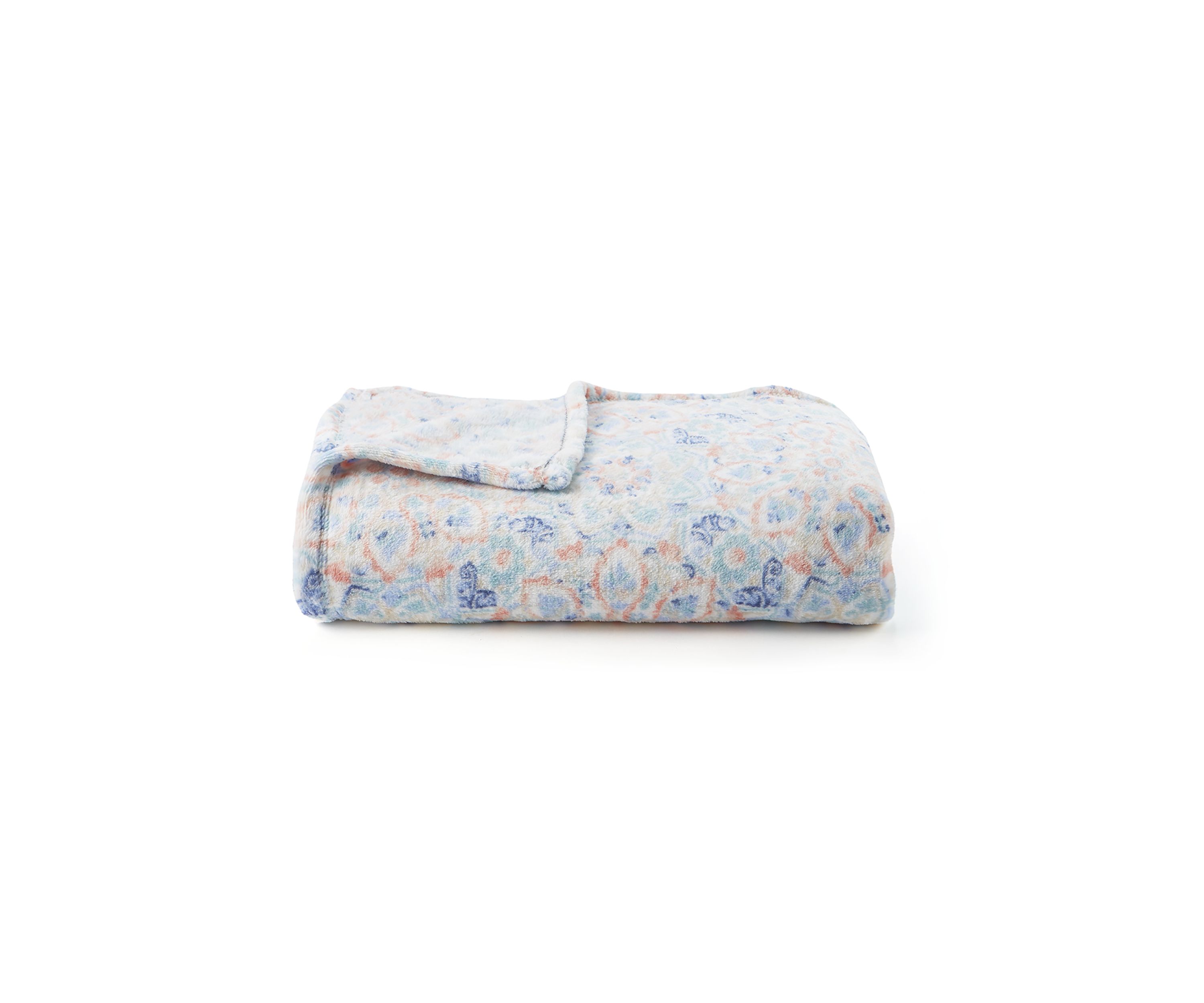 Multi Medallion Printed Plush Throw Blanket