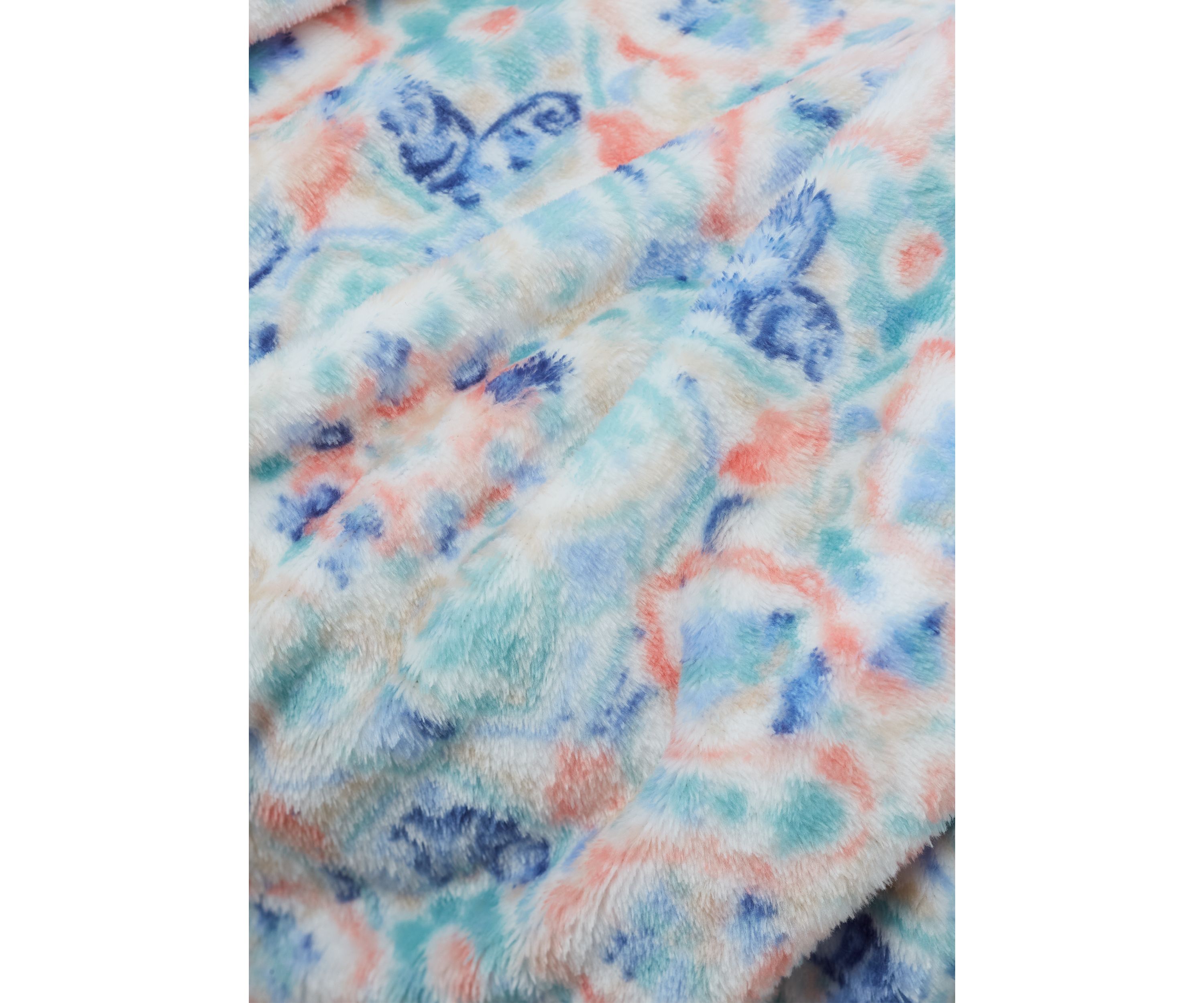 Multi Medallion Printed Plush Throw Blanket