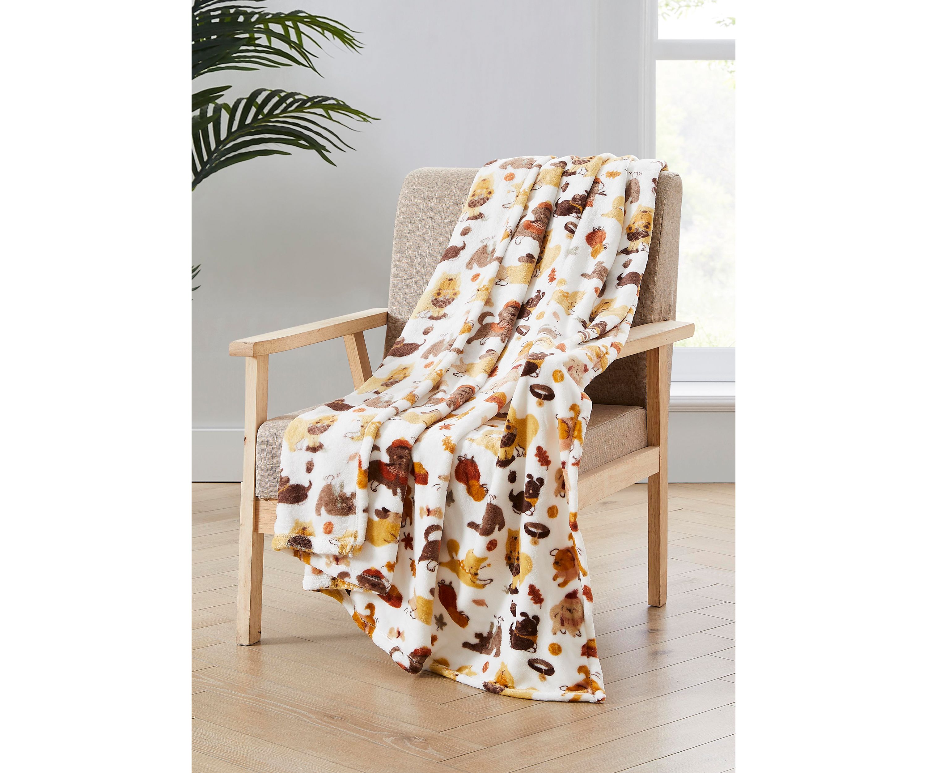Dog Printed Plush Throw Blanket