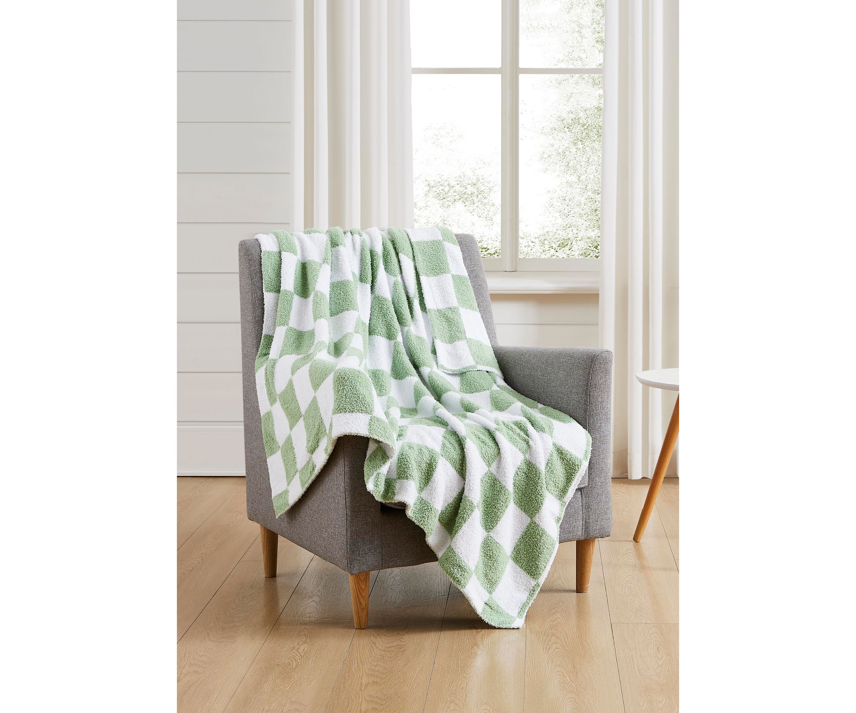 Feather Knit Throw Blanket